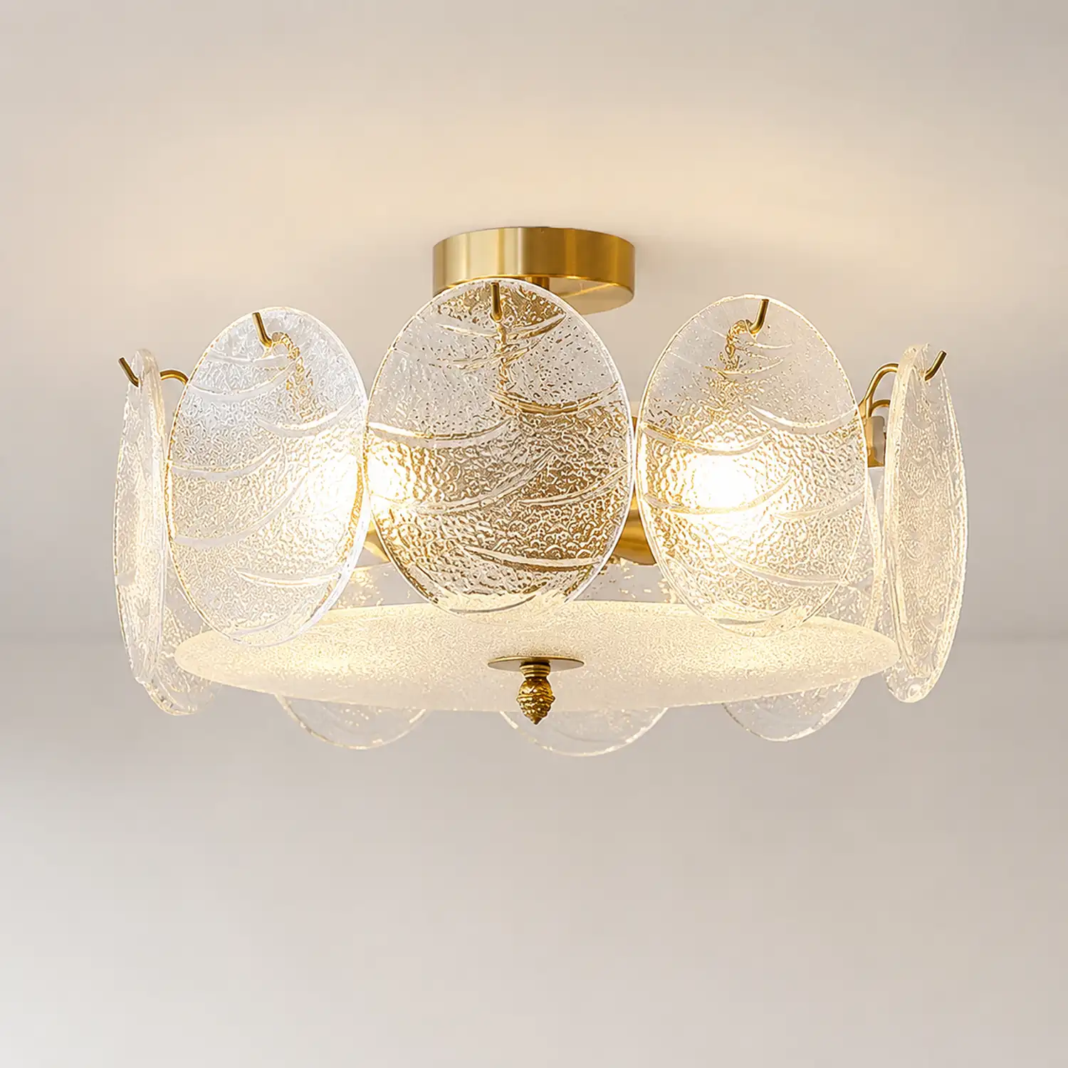Modern Style Retro Glass Petals Ceiling Lamp - Lumpaz