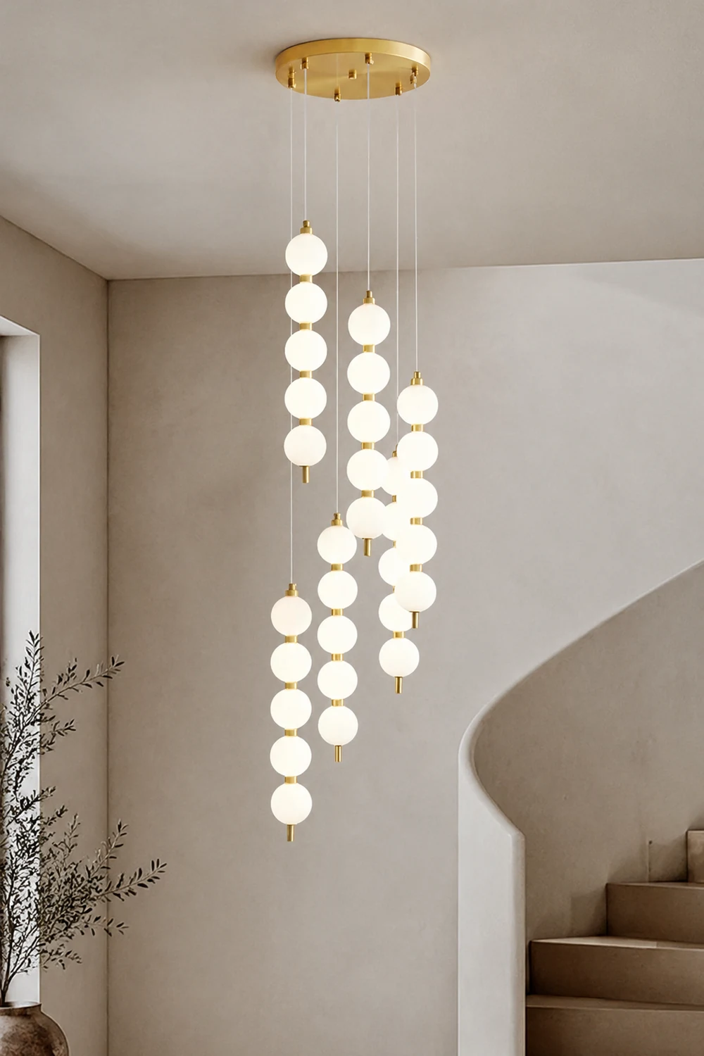 Contemporary LED White Ball Pendant Light - Lumpaz