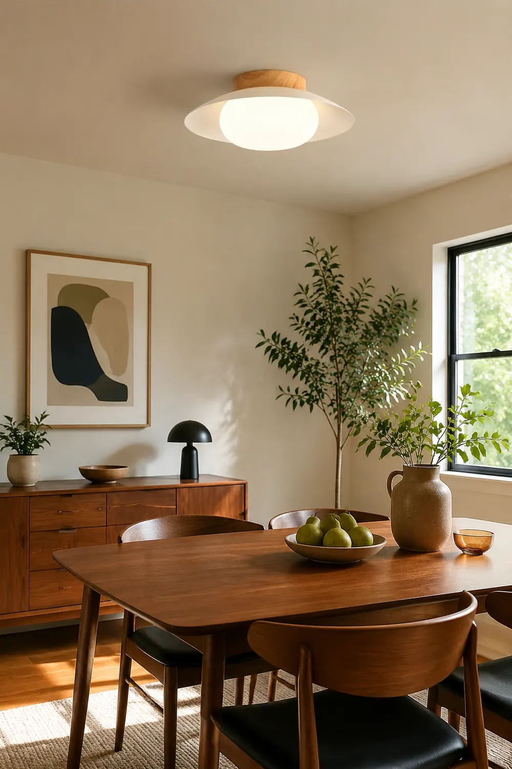 Cream Round White Ceiling Light - Lumpaz