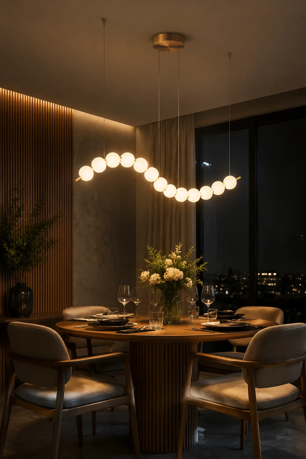 Creative Necklace String White Ball LED Pendant Lights - Lumpaz