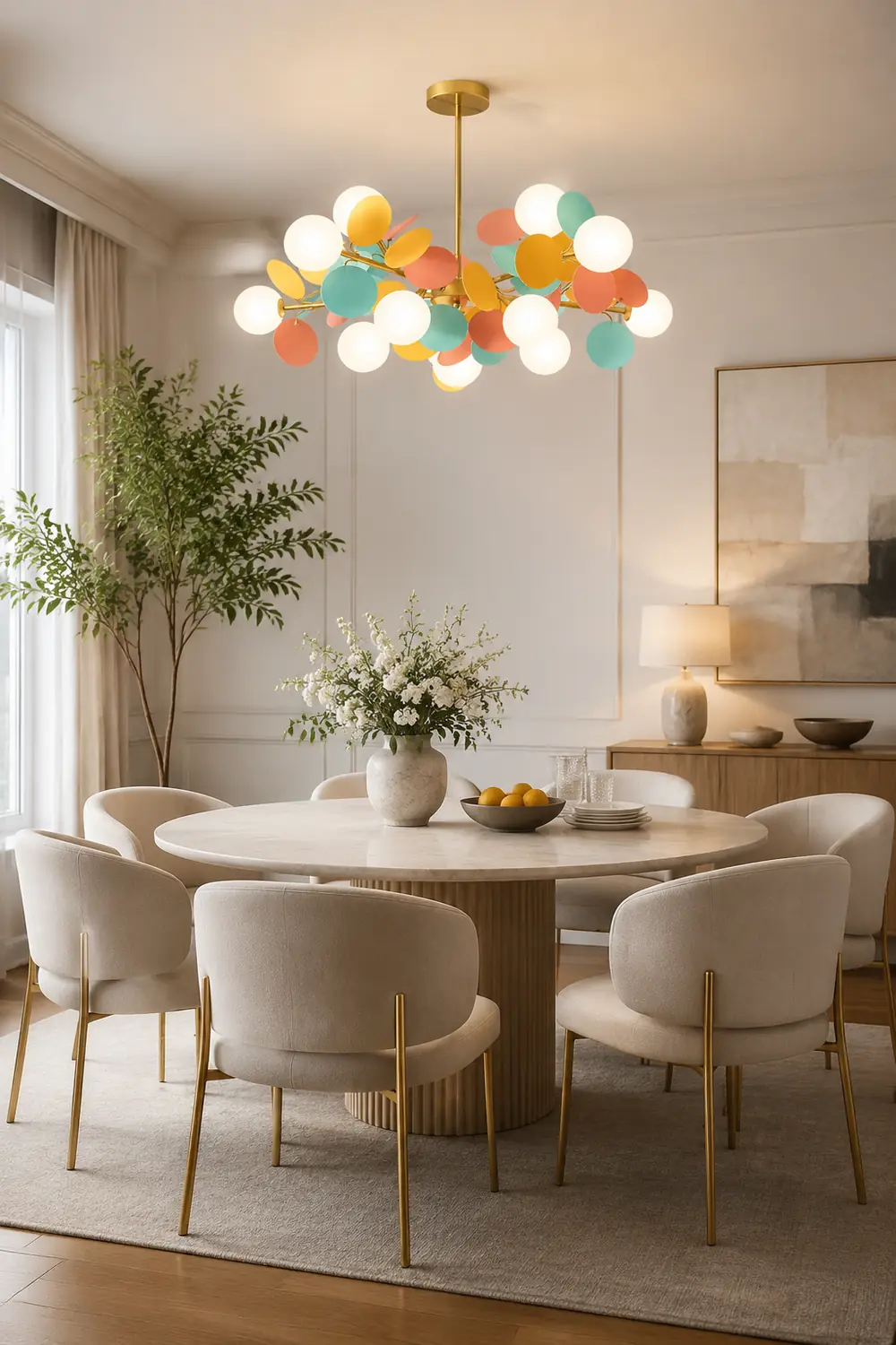Nordic Multicolored Flower Branch Living Room Chandelier - Lumpaz
