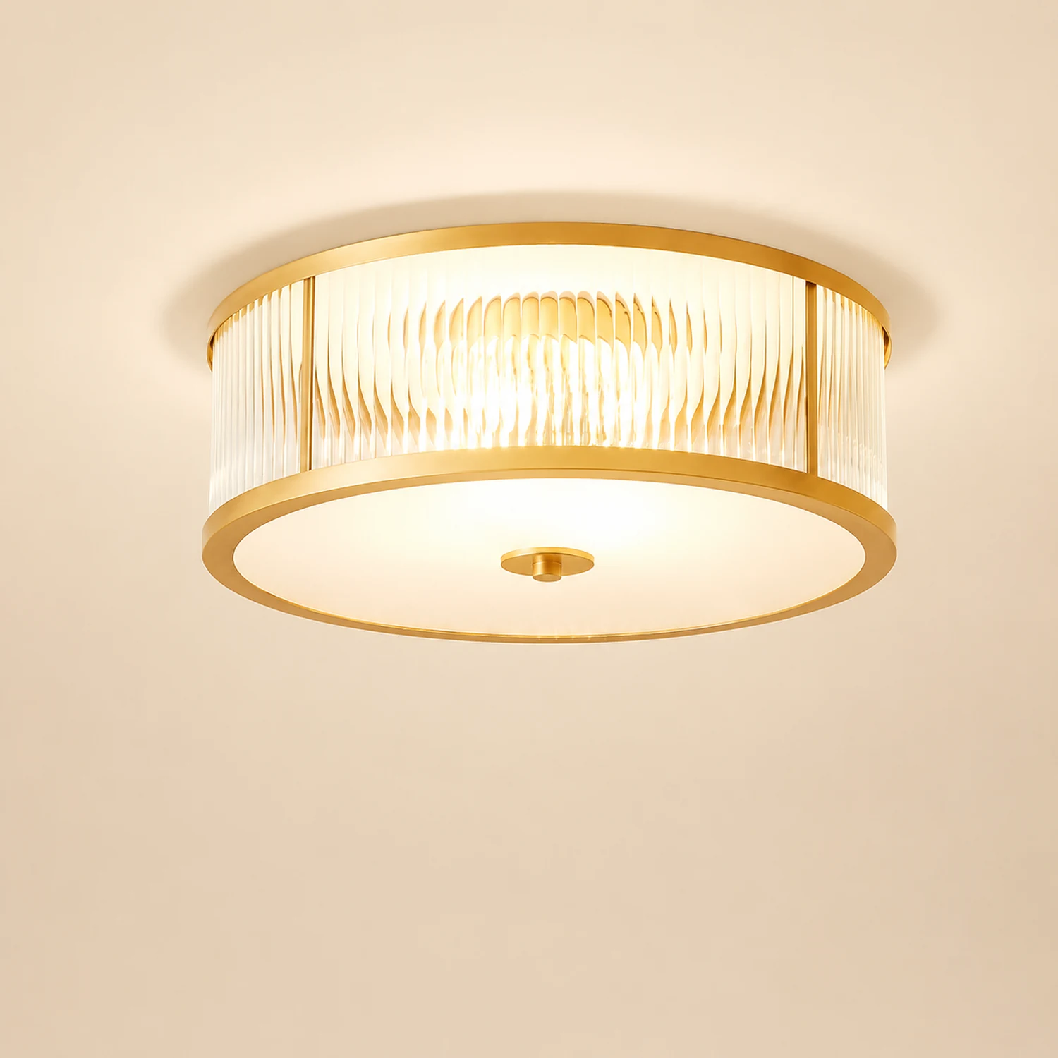 Vintage Round Simple Brass Ceiling Lamps - Lumpaz