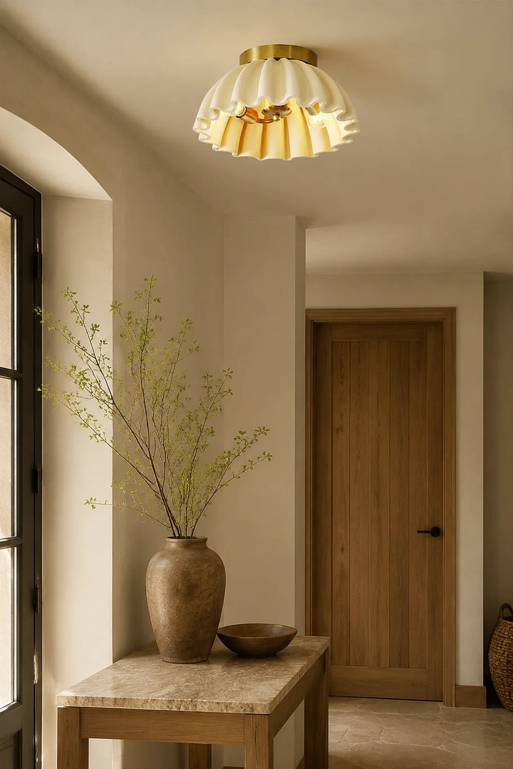 Vintage French Resin Entrance Ceiling Light - Lumpaz