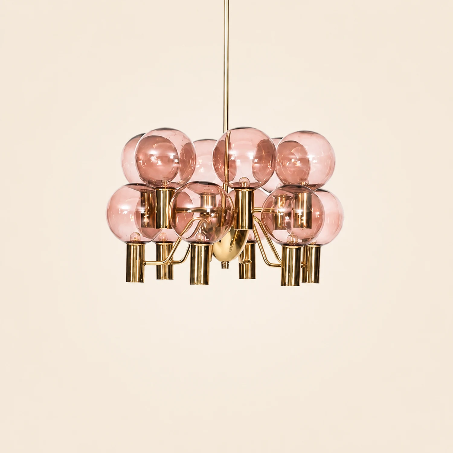 Contemporary Pink Glass 12-Bulb Decorative Chandelier - Lumpaz