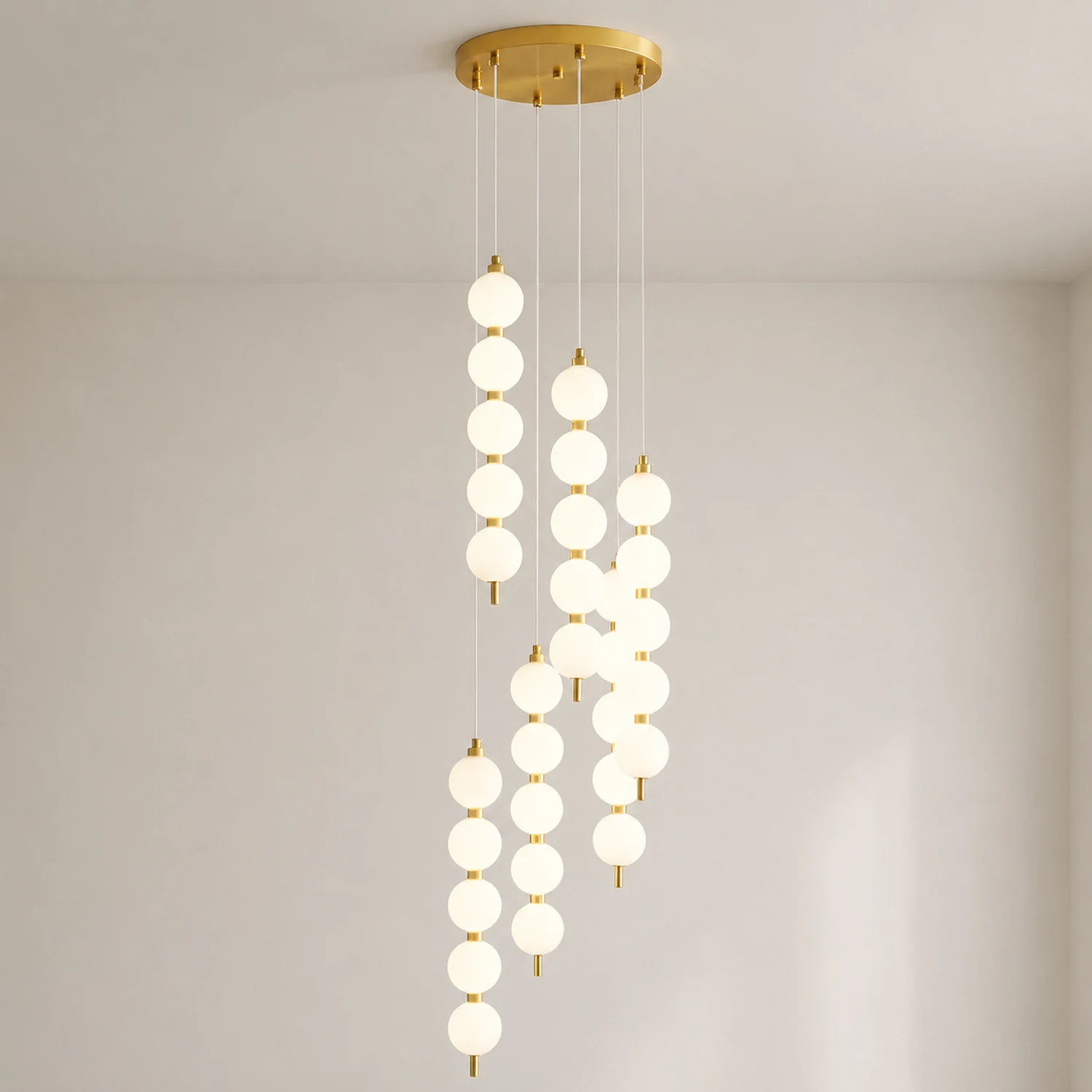 Contemporary LED White Ball Pendant Light - Lumpaz