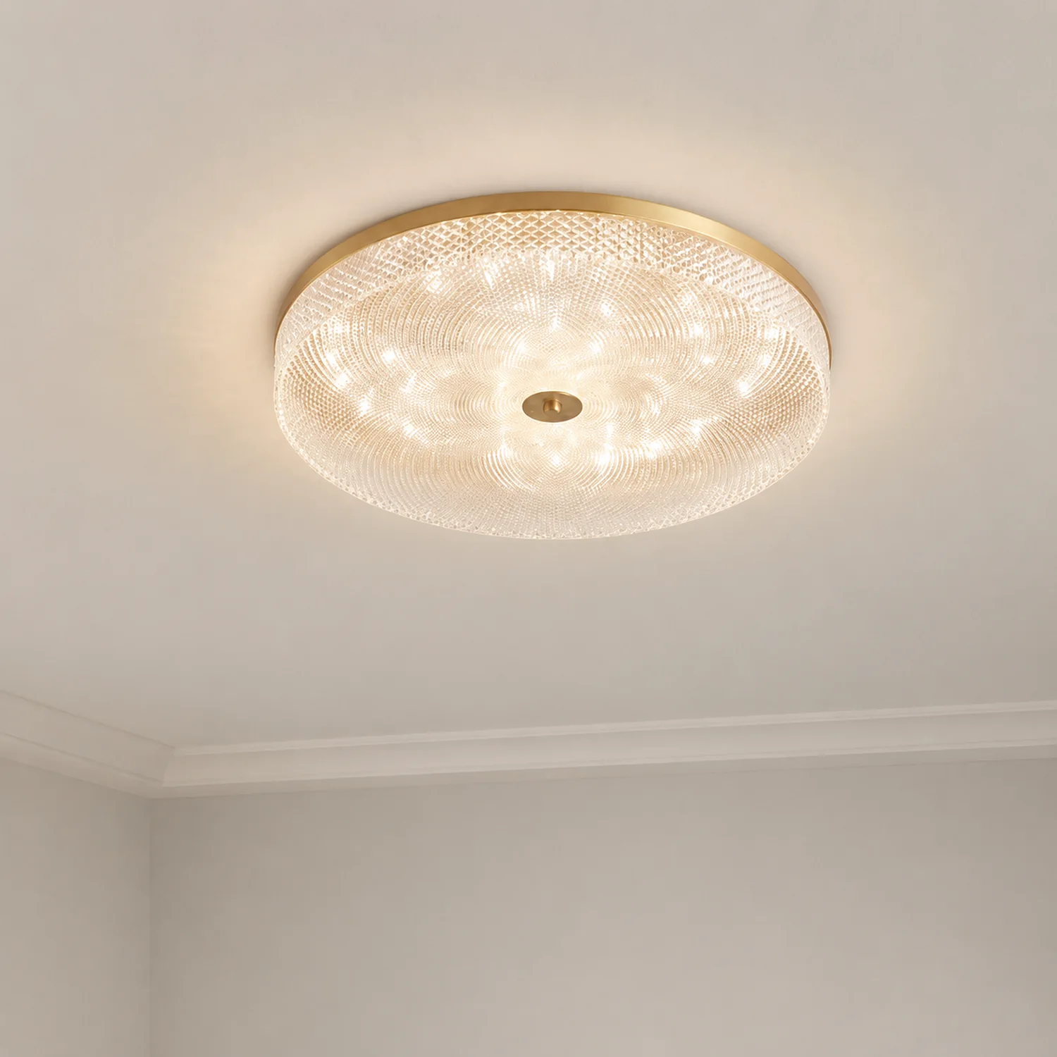 Modern Simple Crystal Copper Ceiling Light - Lumpaz