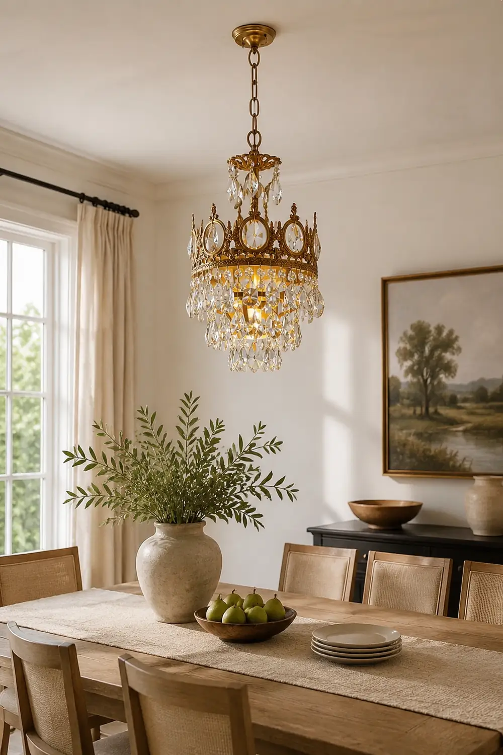 Retro French Gold Crystal Chandelier - Lumpaz