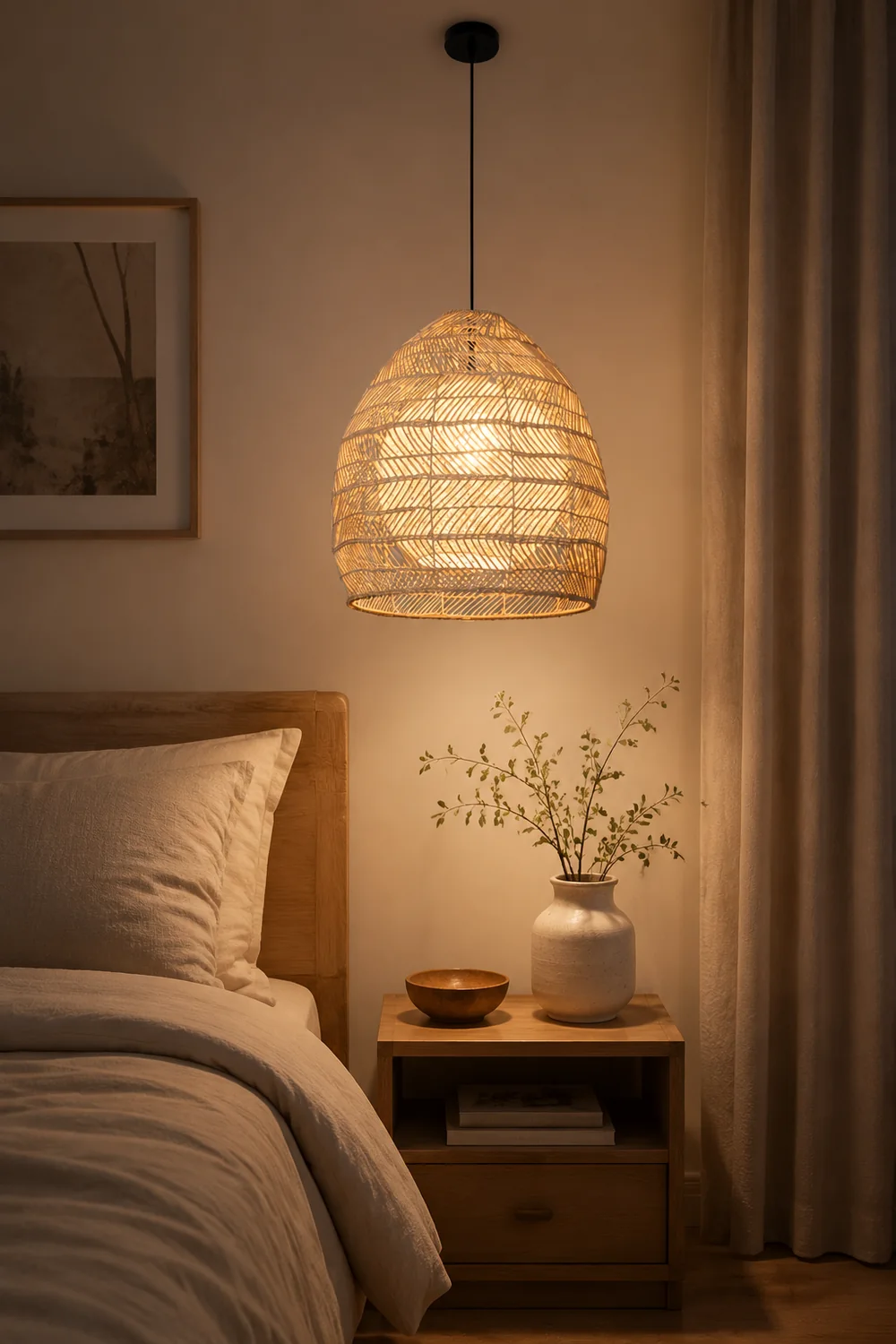 Vintage Rattan Handwoven Basket Lamp Fixtures - Lumpaz