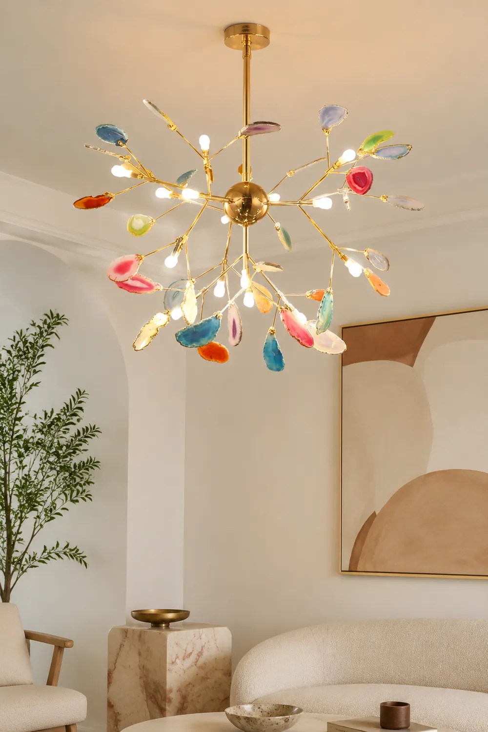 Nordic Creative Light Luxury Agate Stone Chandelier - Lumpaz