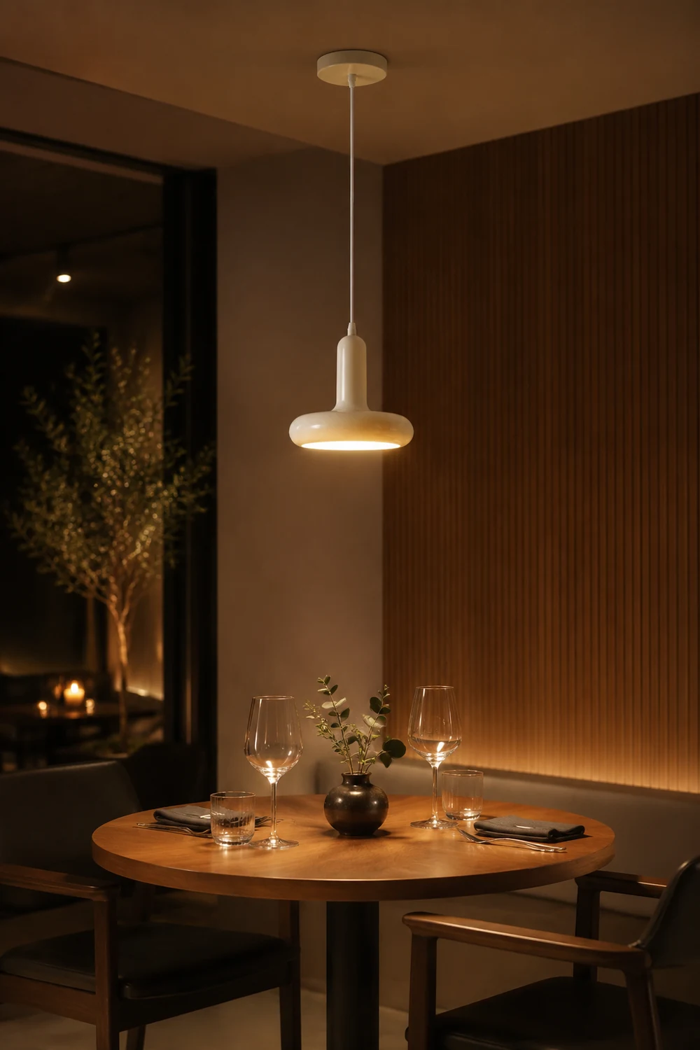 Bauhaus Puck Creamy Pendant Light - Lumpaz