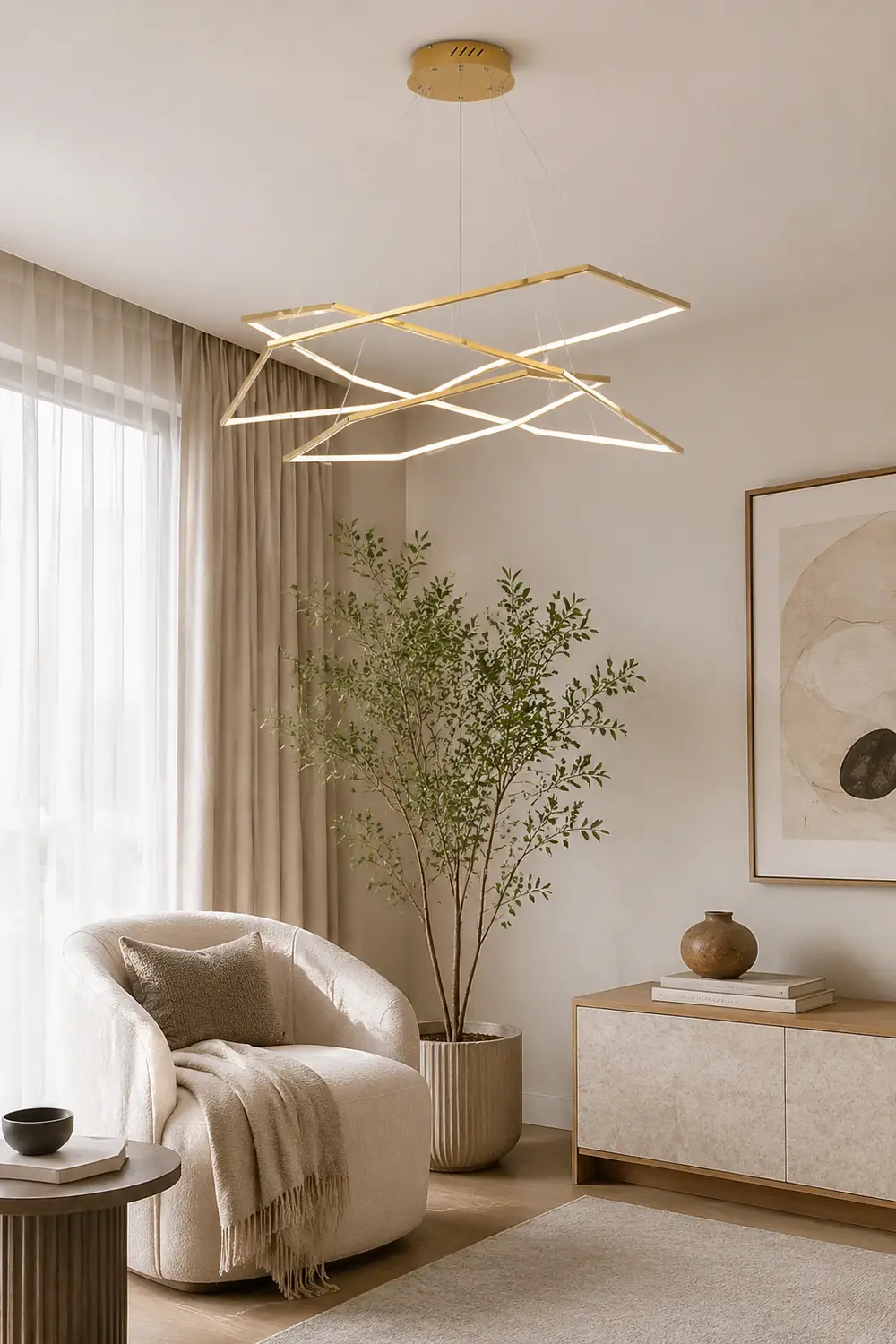 Modern Chic Geometric Polygon Pendant Light - Lumpaz
