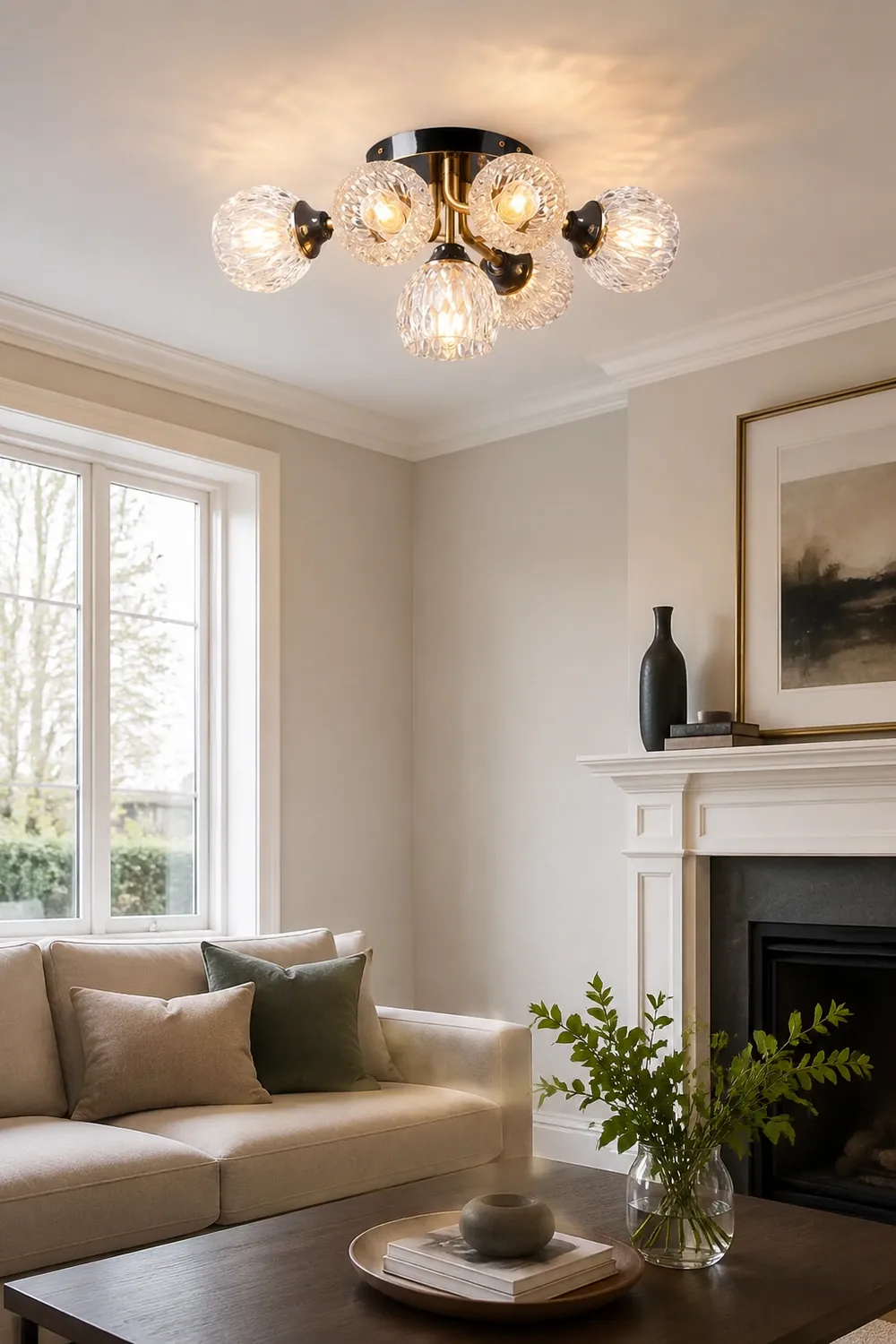 Luxury Copper Semi Flush Ceiling Light - Lumpaz
