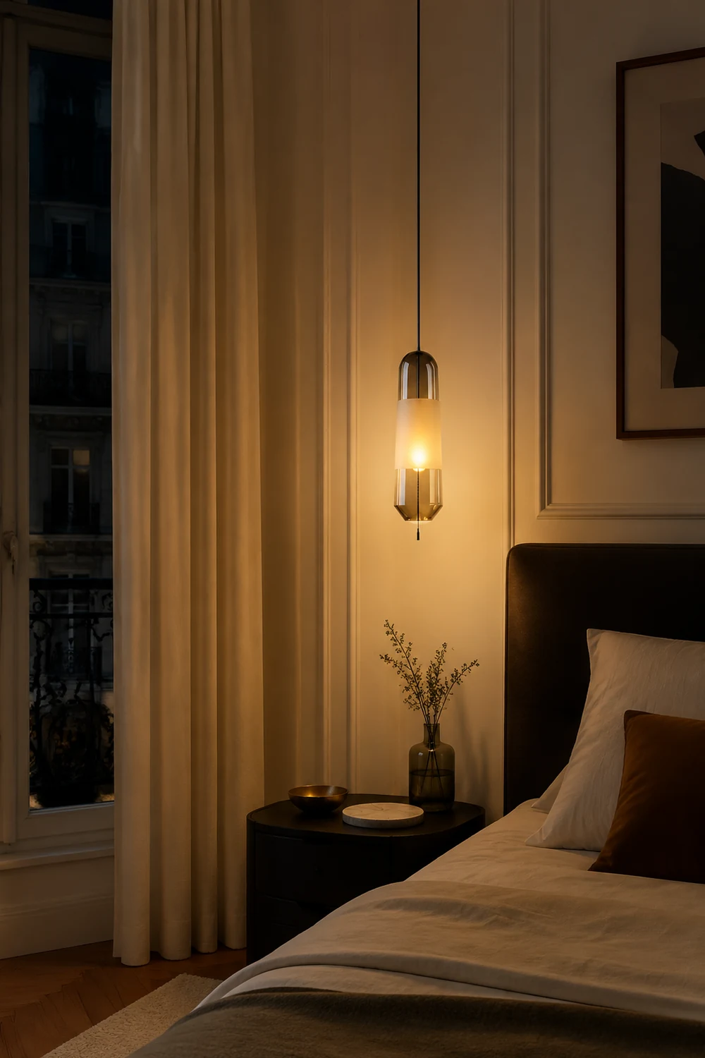 Designer Capsule Shaped Glass Pendant Lamp - Lumpaz