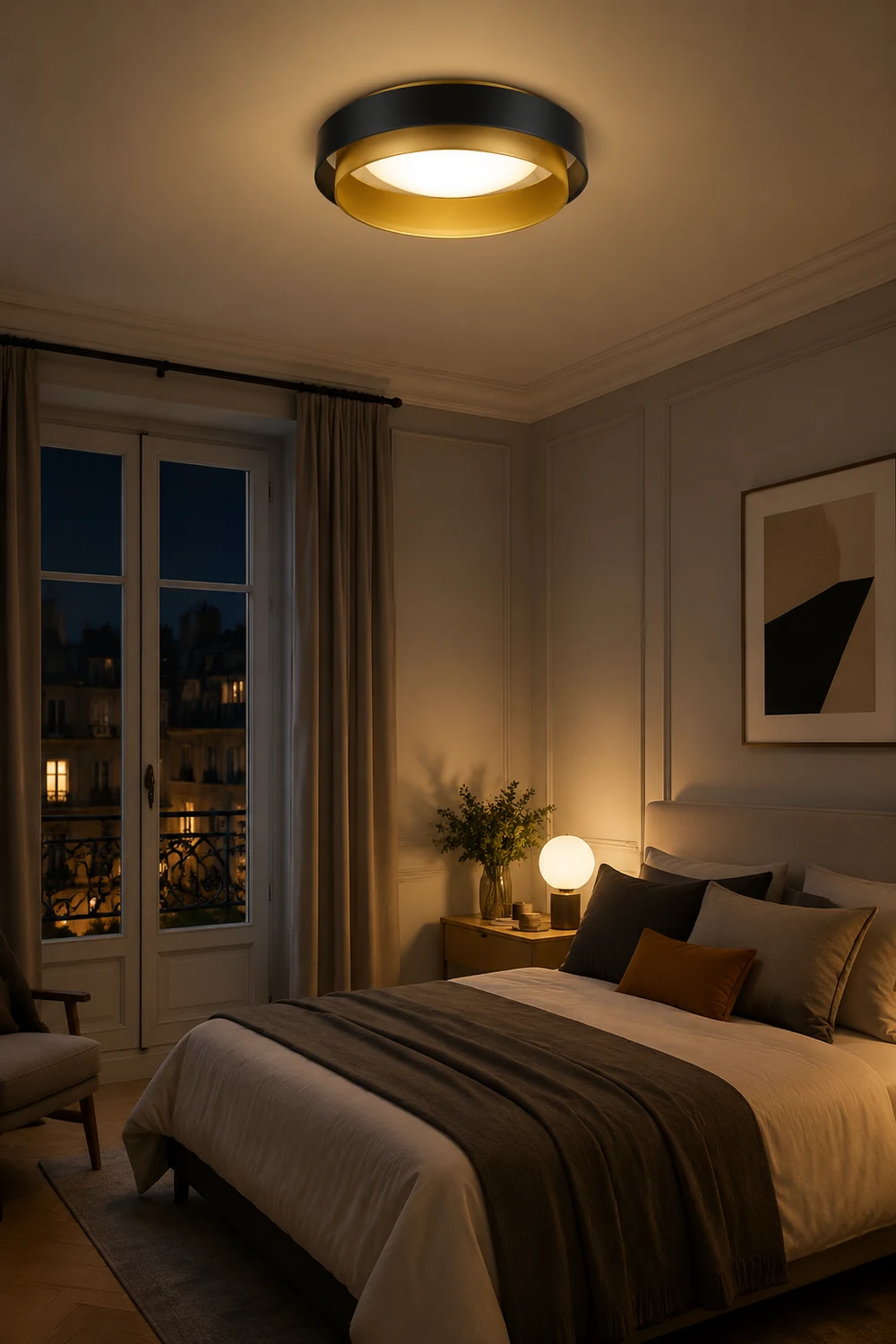 Minimalist LED Ceiling Light Flush Mount Panel Ceiling Lamp for Bedroom - Lumpaz