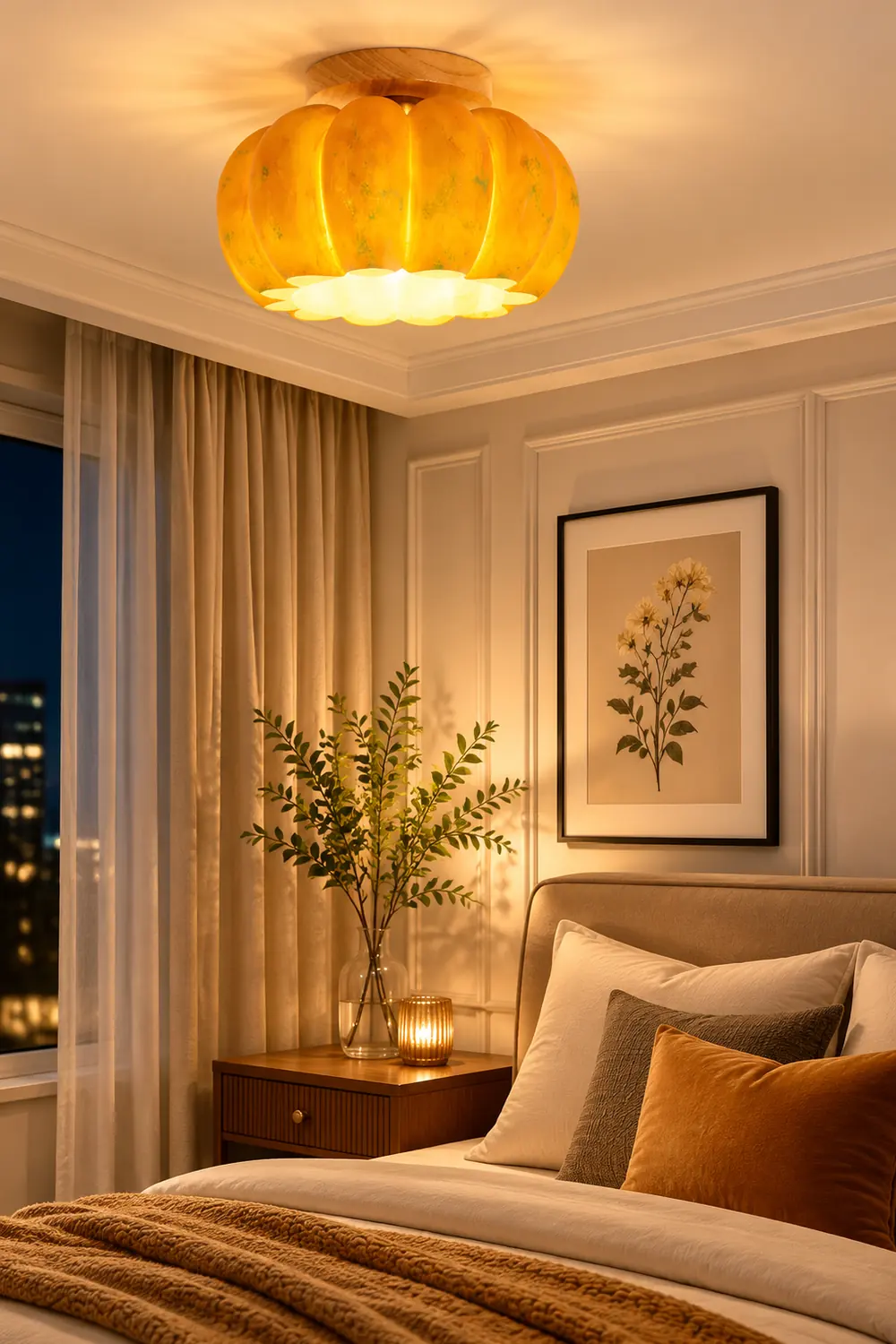 Yellow Pumpkin Ceiling Light - Lumpaz