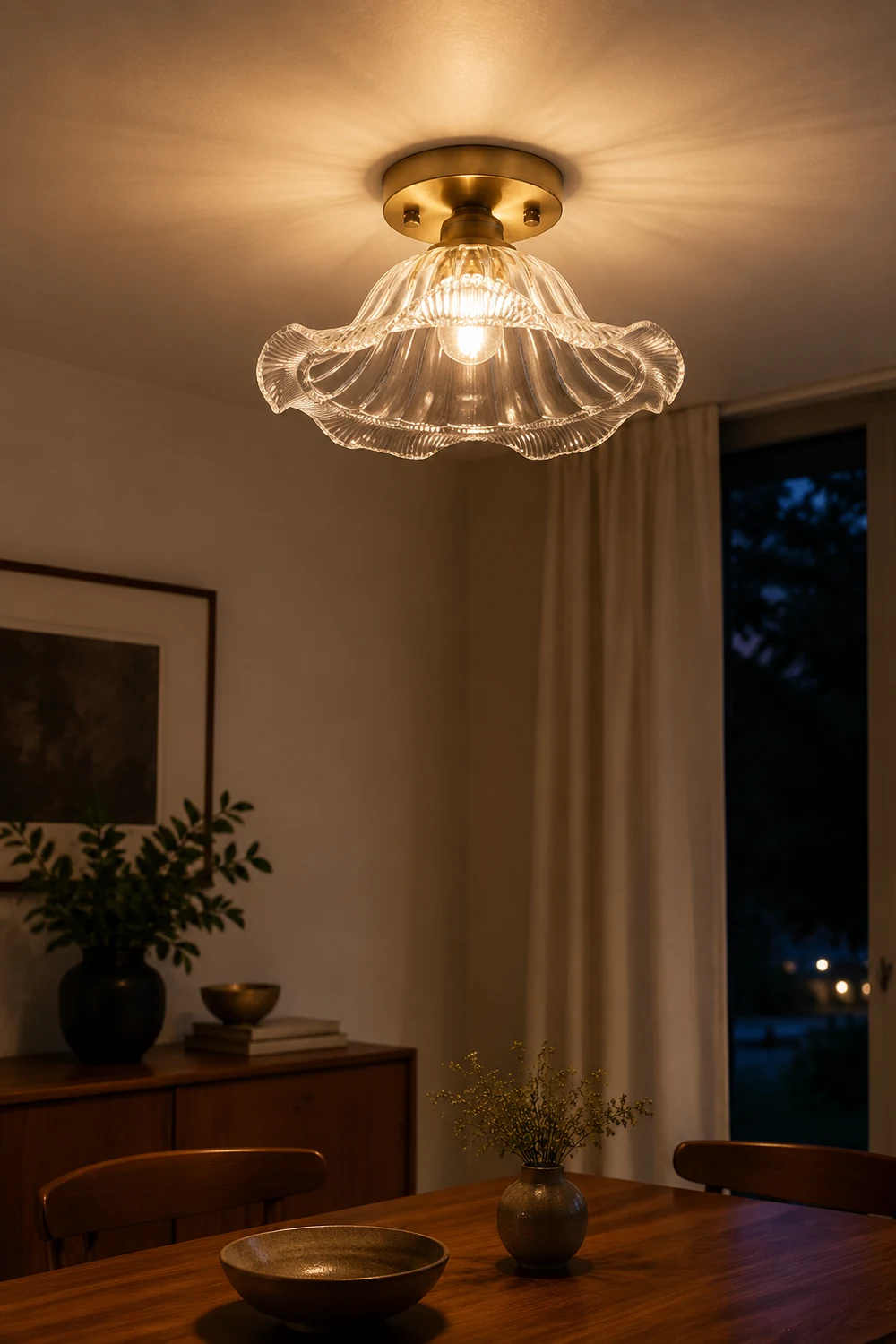 Simple Glass Semi Flush Ceiling Lights - Lumpaz