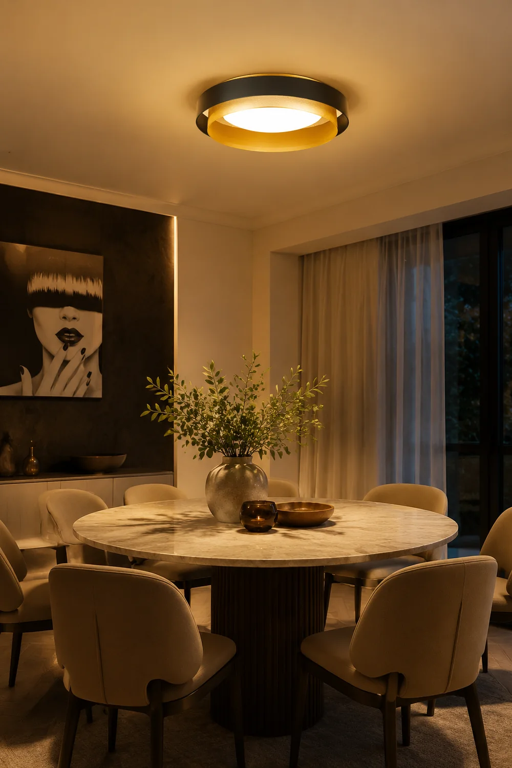 Minimalist LED Ceiling Light Flush Mount Panel Ceiling Lamp for Bedroom - Lumpaz