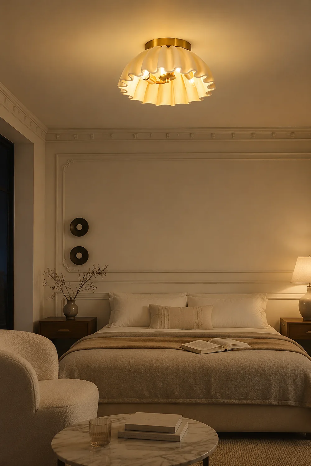 Vintage French Resin Entrance Ceiling Light - Lumpaz