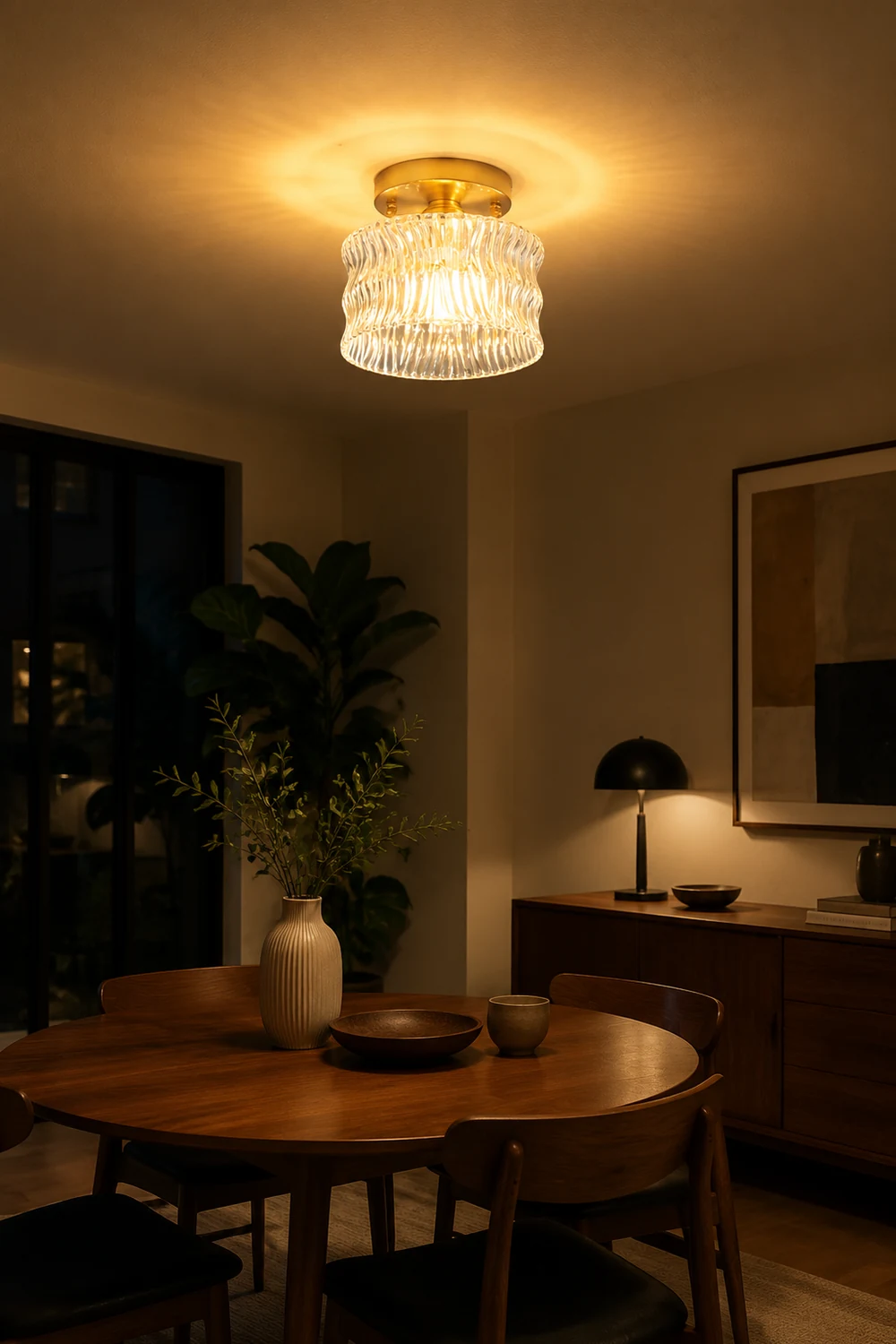 Vintage Crystal Clear Glass Ceiling Light Hallway - Lumpaz