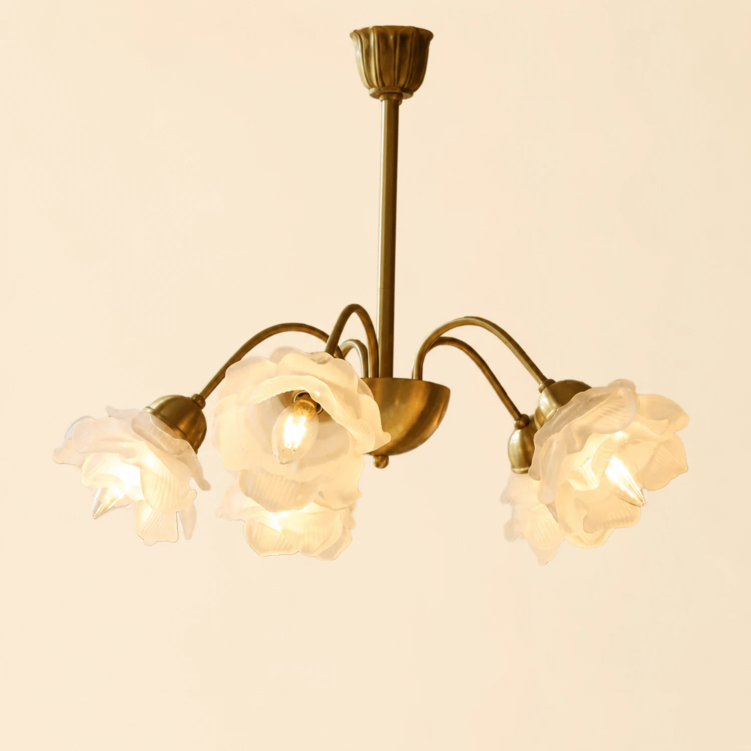 Modern French Retro Copper White Chandelier - Lumpaz