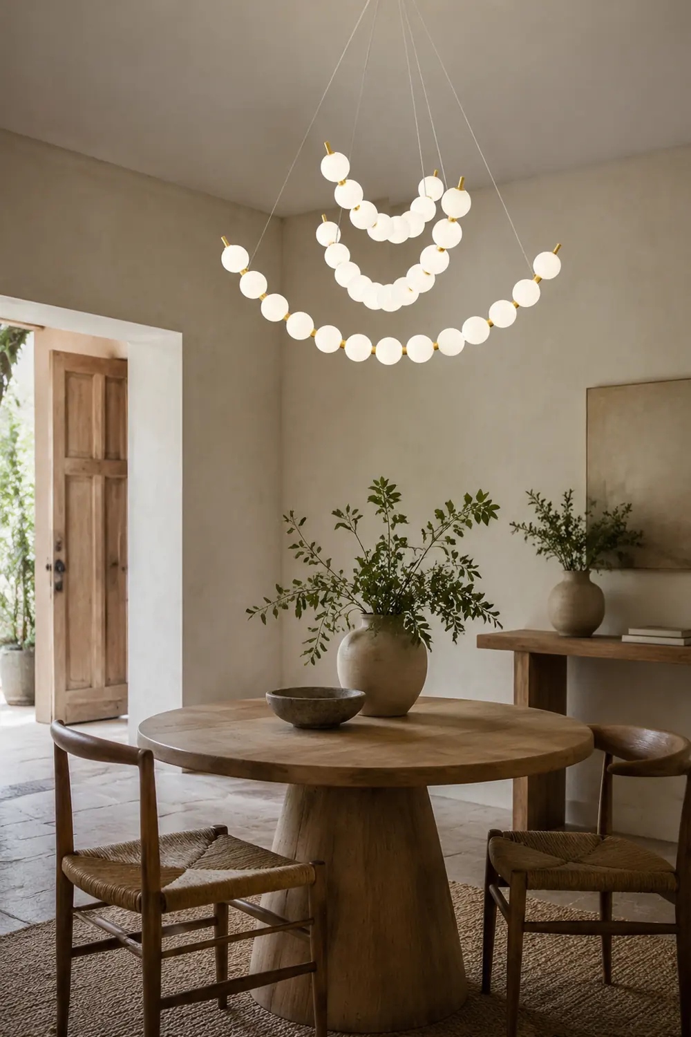 Unique Pearl Design White Ball LED Necklace Chandelier - Lumpaz