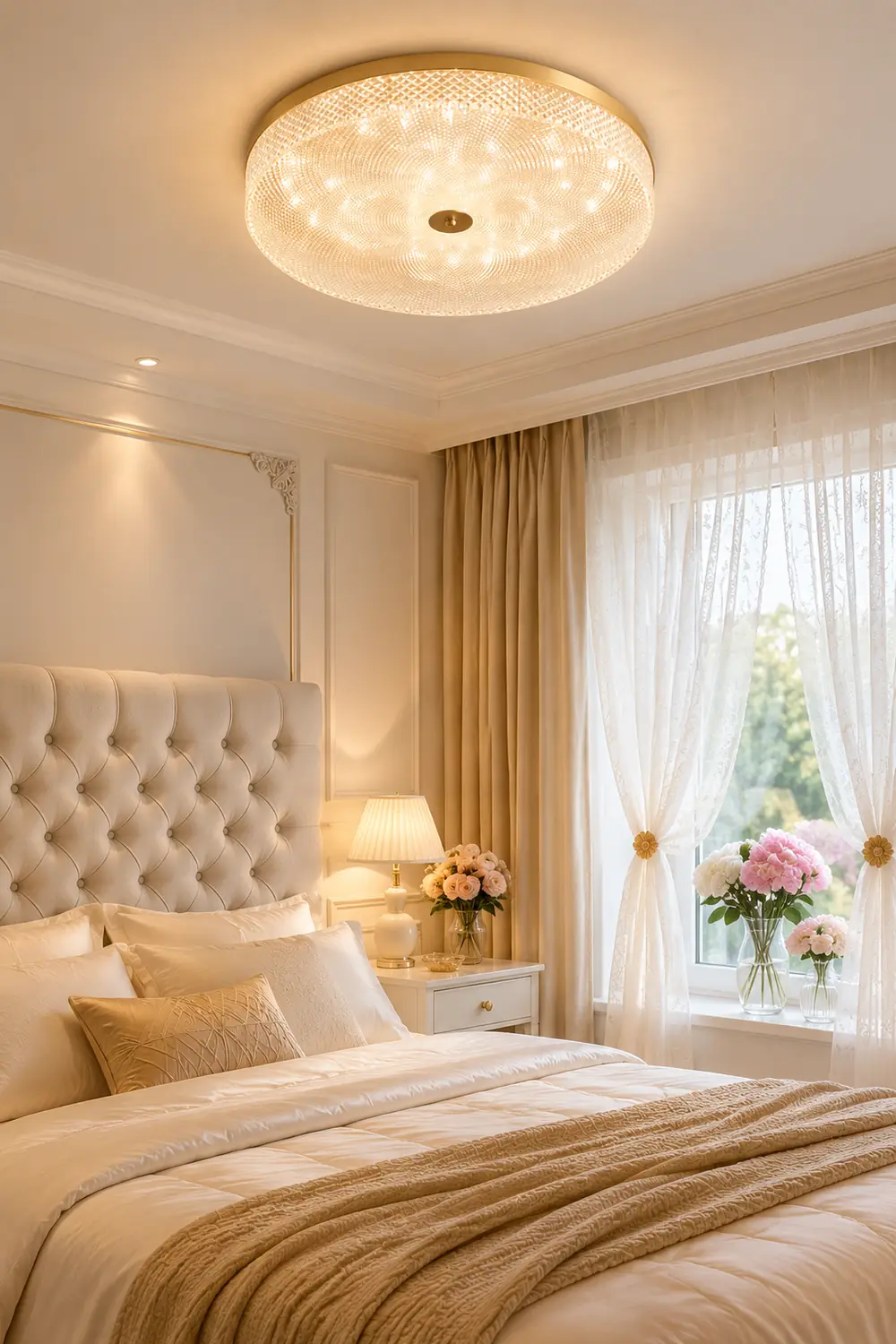 Modern Simple Crystal Copper Ceiling Light - Lumpaz