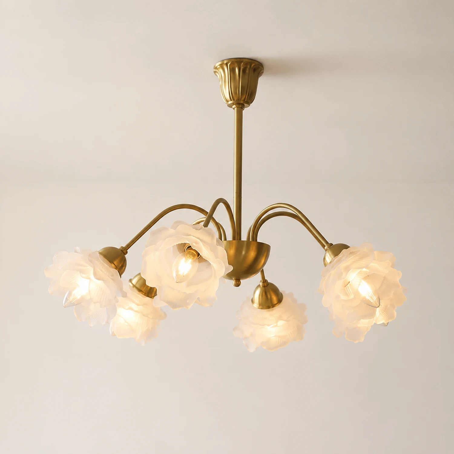 Modern French Retro Copper White Chandelier - Lumpaz