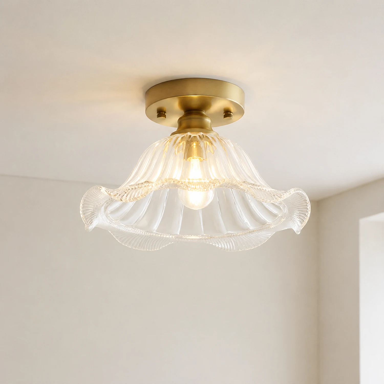Simple Glass Semi Flush Ceiling Lights - Lumpaz