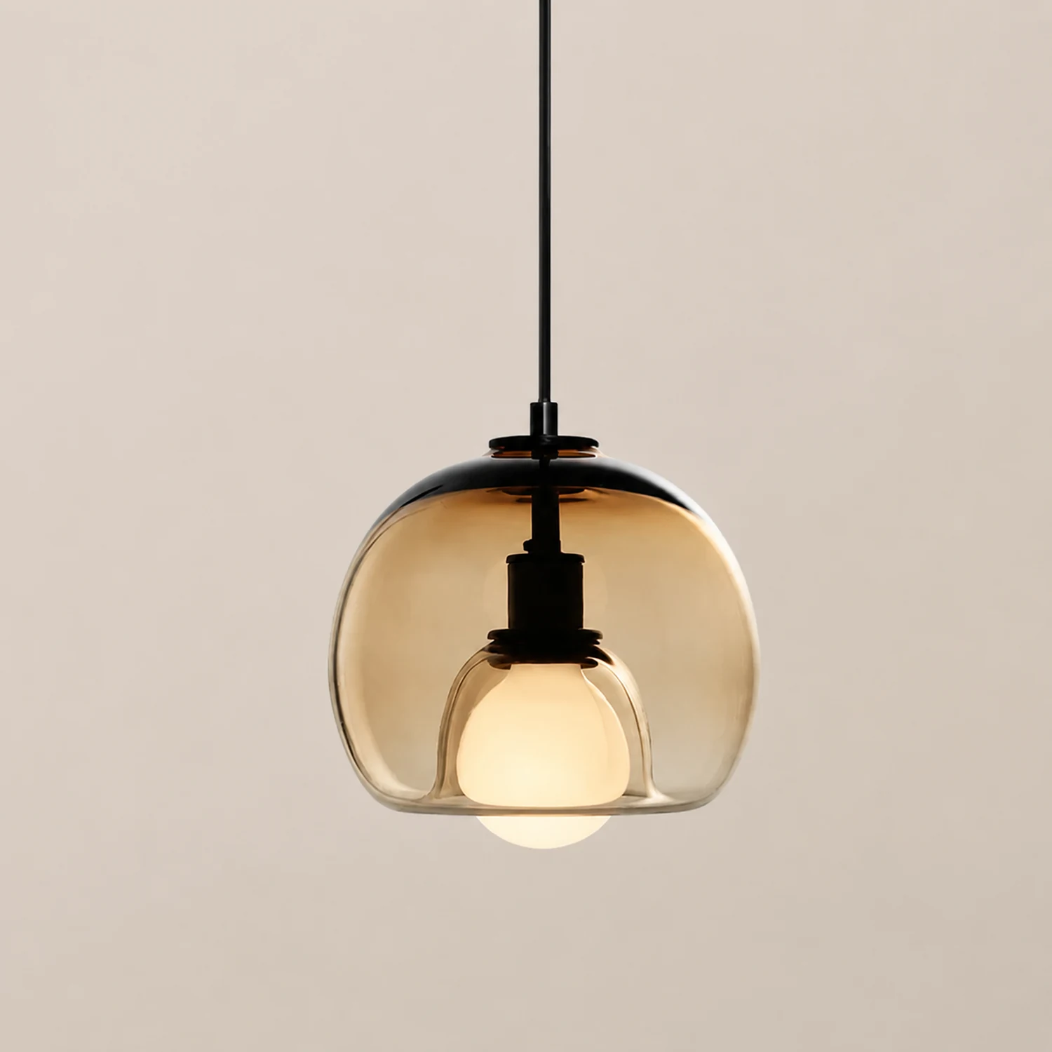 Handblown Stained Glass Orb Pendant Light Lampshade - Lumpaz