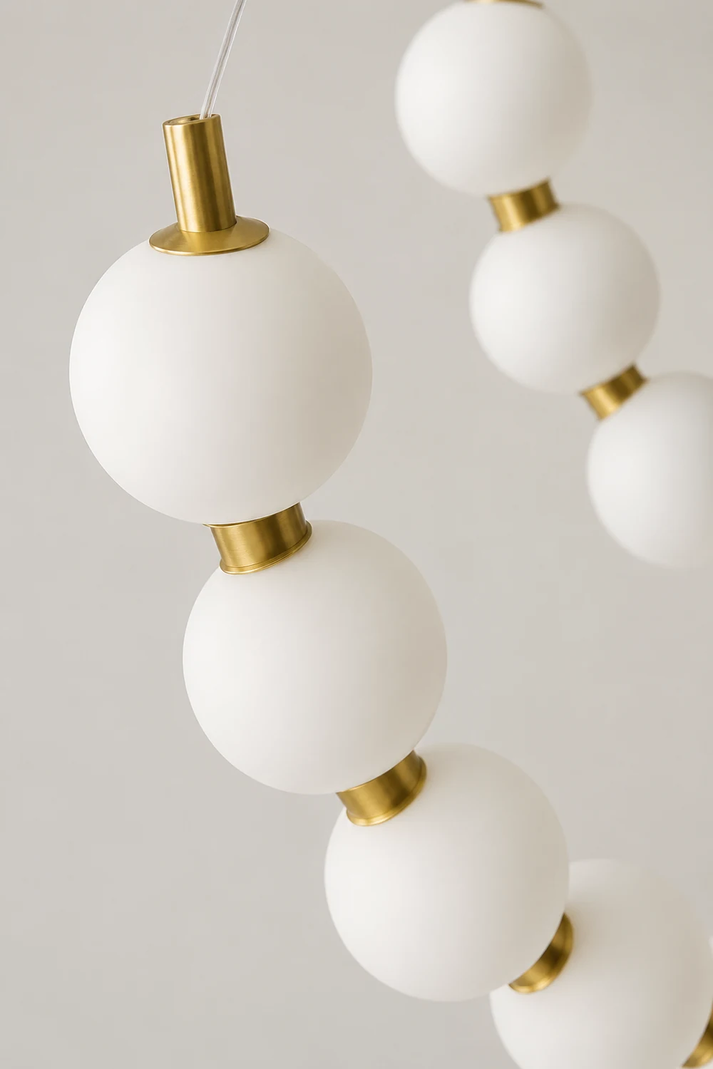 Unique Pearl Design White Ball LED Necklace Chandelier - Lumpaz