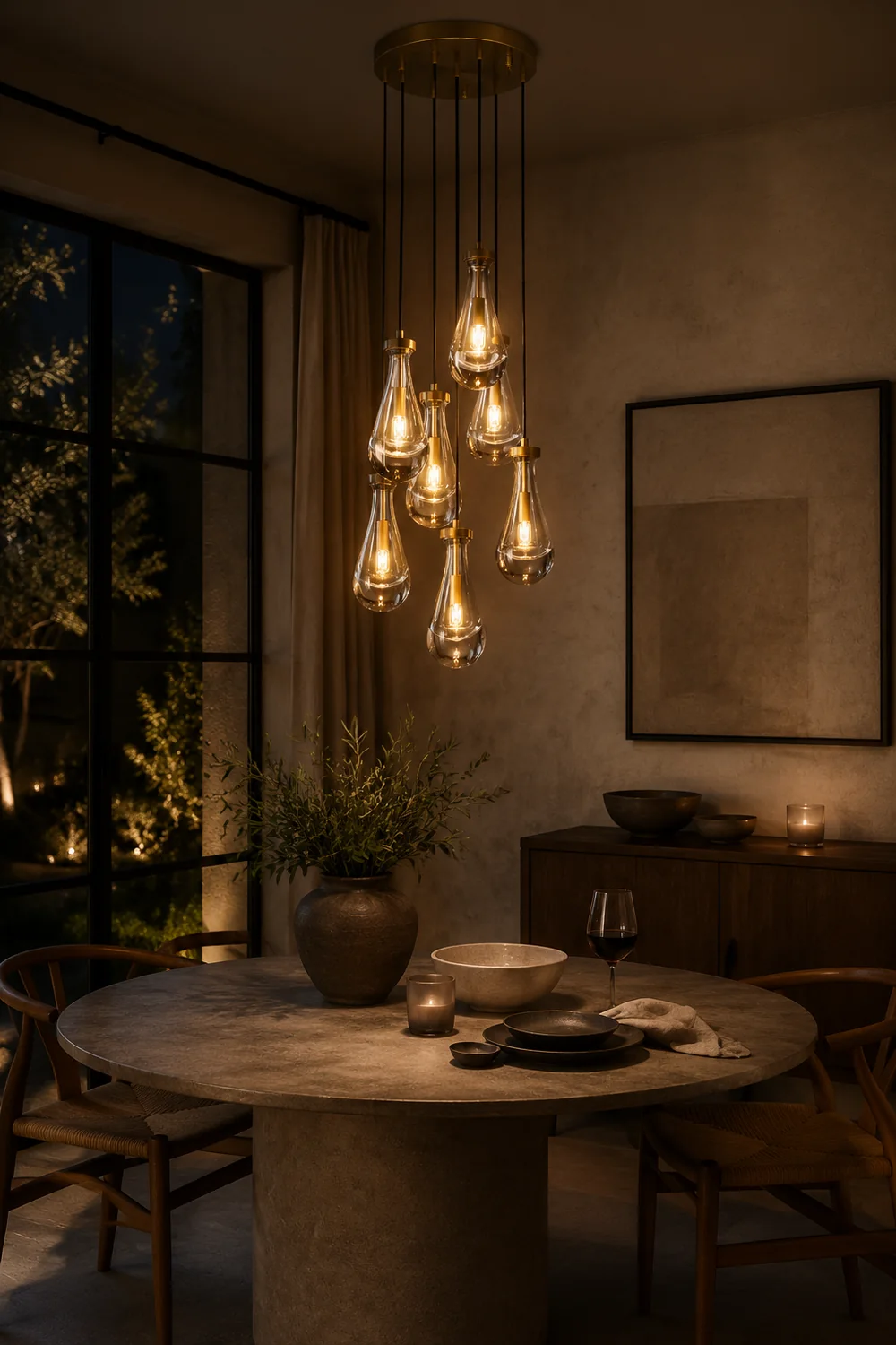 Modern Art Deco Raindrop Chandelier - Lumpaz