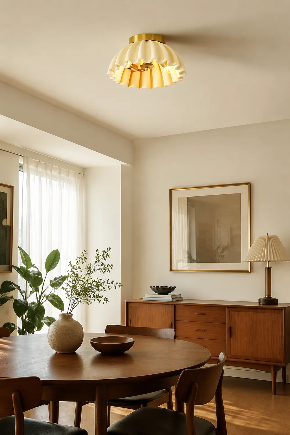 Vintage French Resin Entrance Ceiling Light - Lumpaz