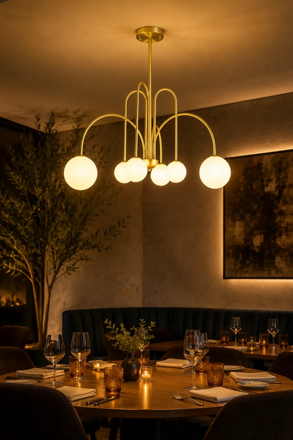 Art Deco Glass Ball Chandelier - Lumpaz