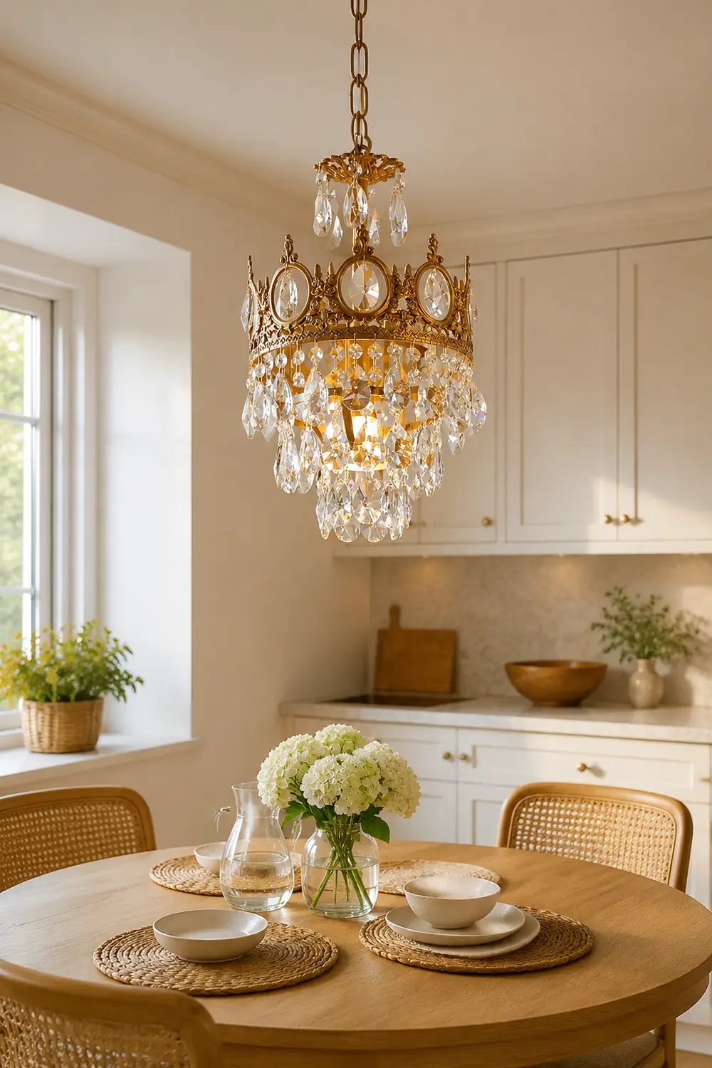 Retro French Gold Crystal Chandelier - Lumpaz