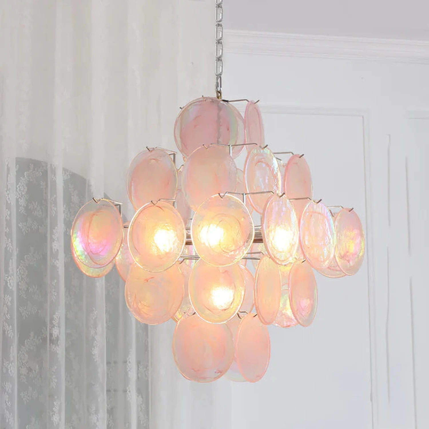Pink Murano Glass Chandelier for Living Room - Lumpaz