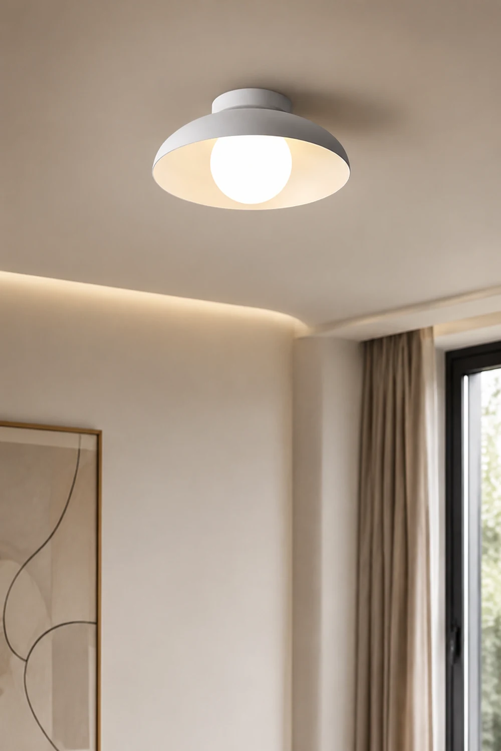 Contemporary Metal Semi Flush Ceiling Light for Hallway - Lumpaz