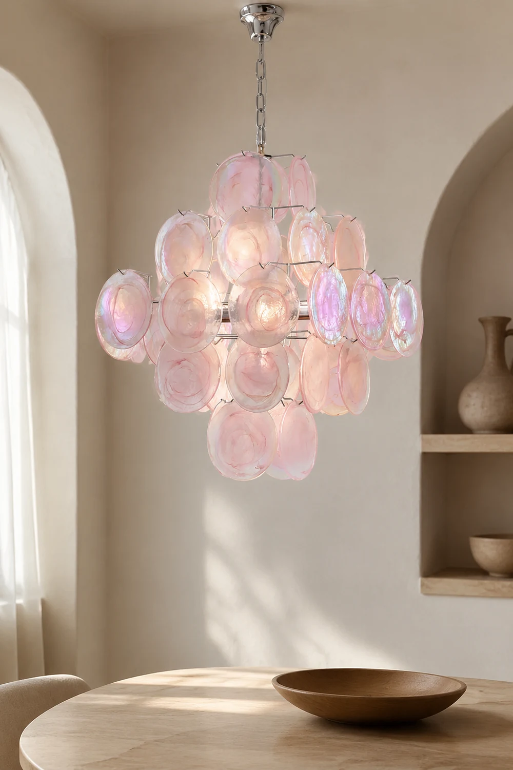 Pink Murano Glass Chandelier for Living Room - Lumpaz