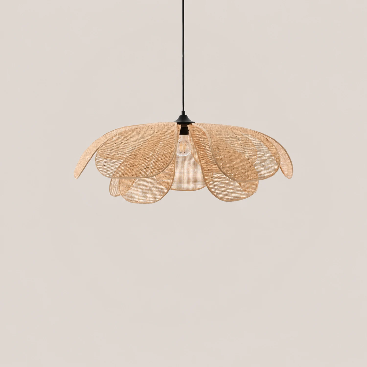 Vintage Petal Rattan Ceiling Pendant Light - Lumpaz