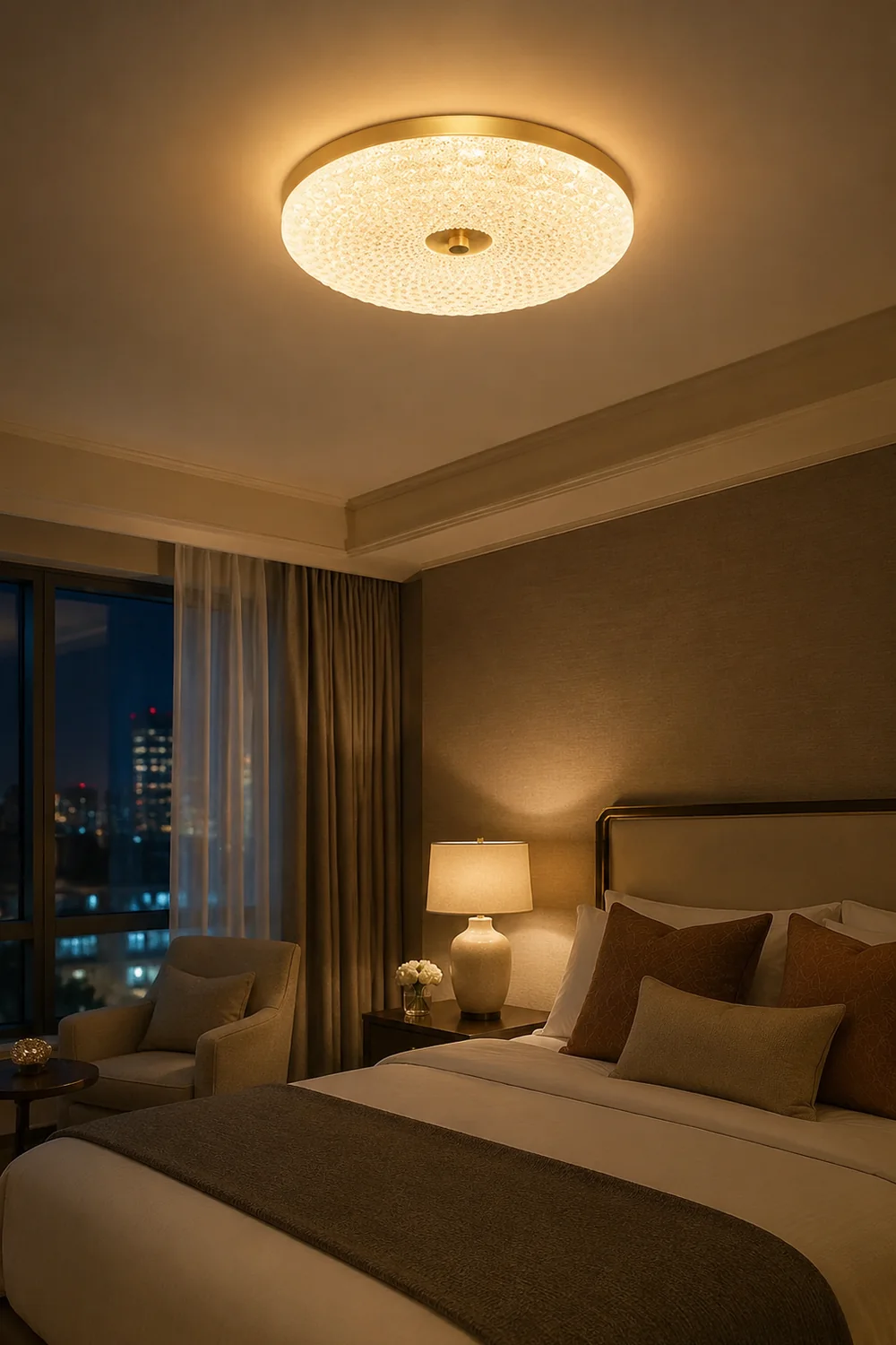 Modern Crystal Ceiling Light LED Creative Copper Ceiling Lamp - Lumpaz