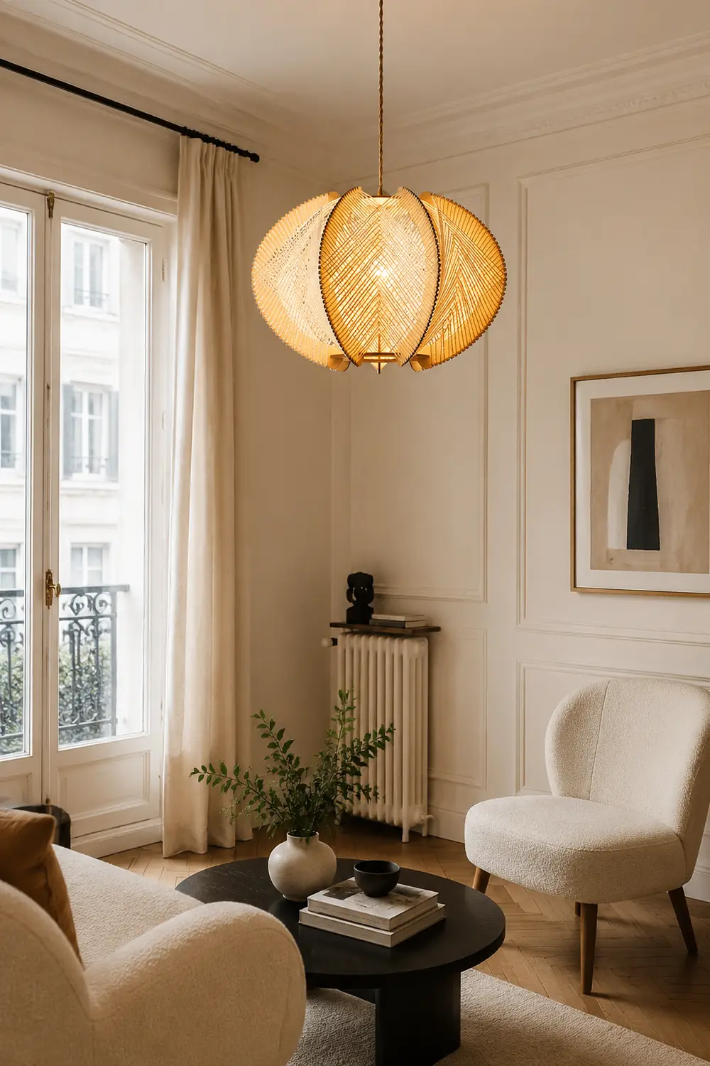 Retro Wooden Pendant Light Irregular Living Room Lamp - Lumpaz
