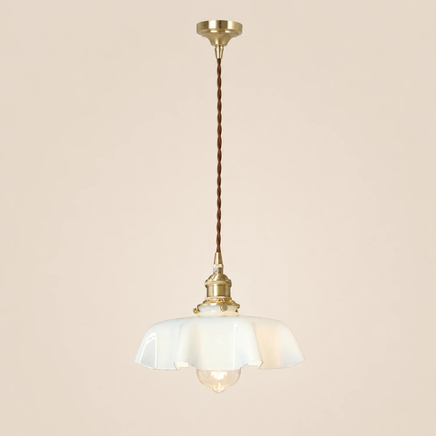 Modern Romantic Small Glass Ribbon Edge Pendant Light For Living Room - Lumpaz