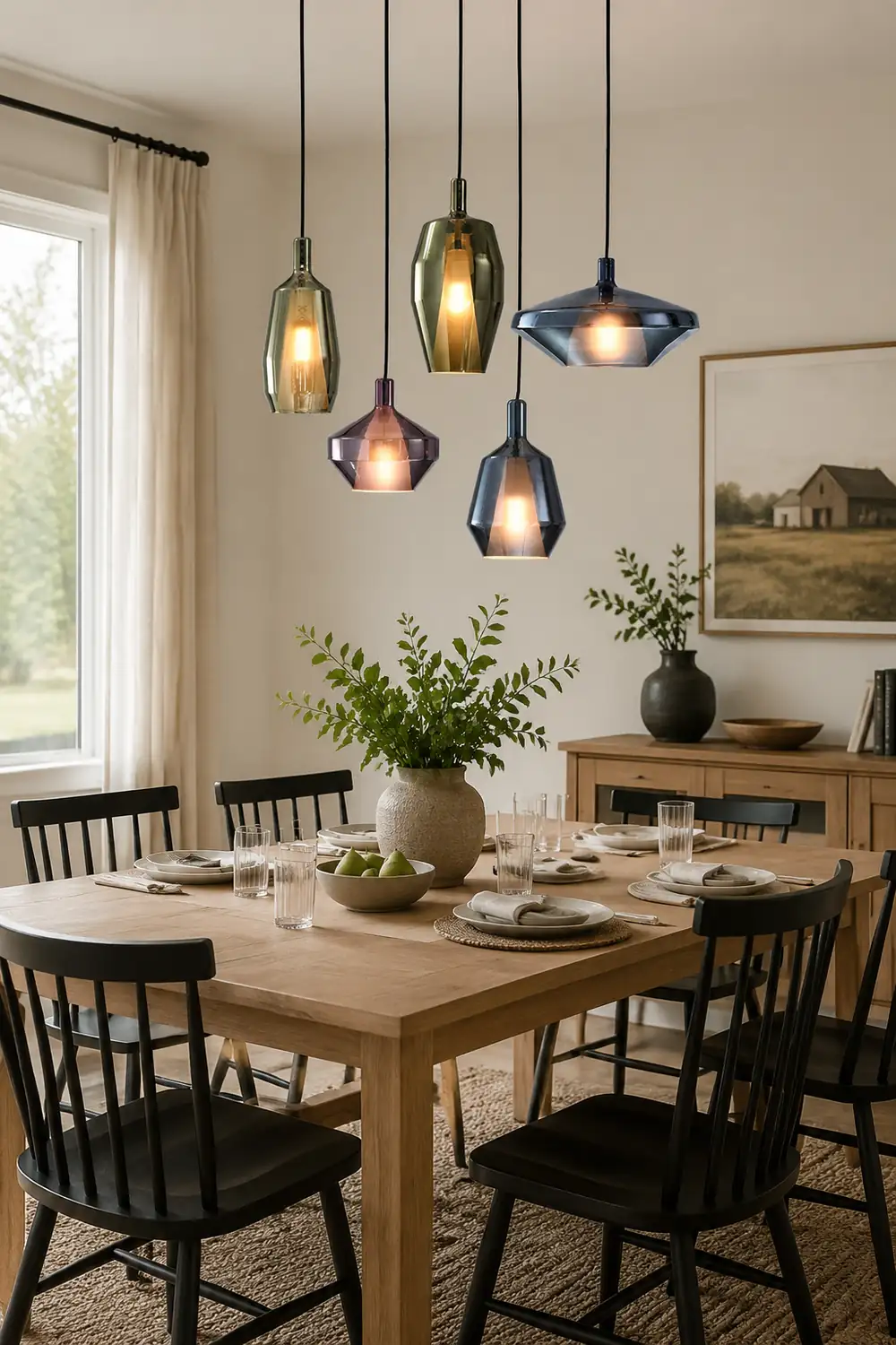 Modern Multicolored Glass Pendant Lamp for Dining - Lumpaz