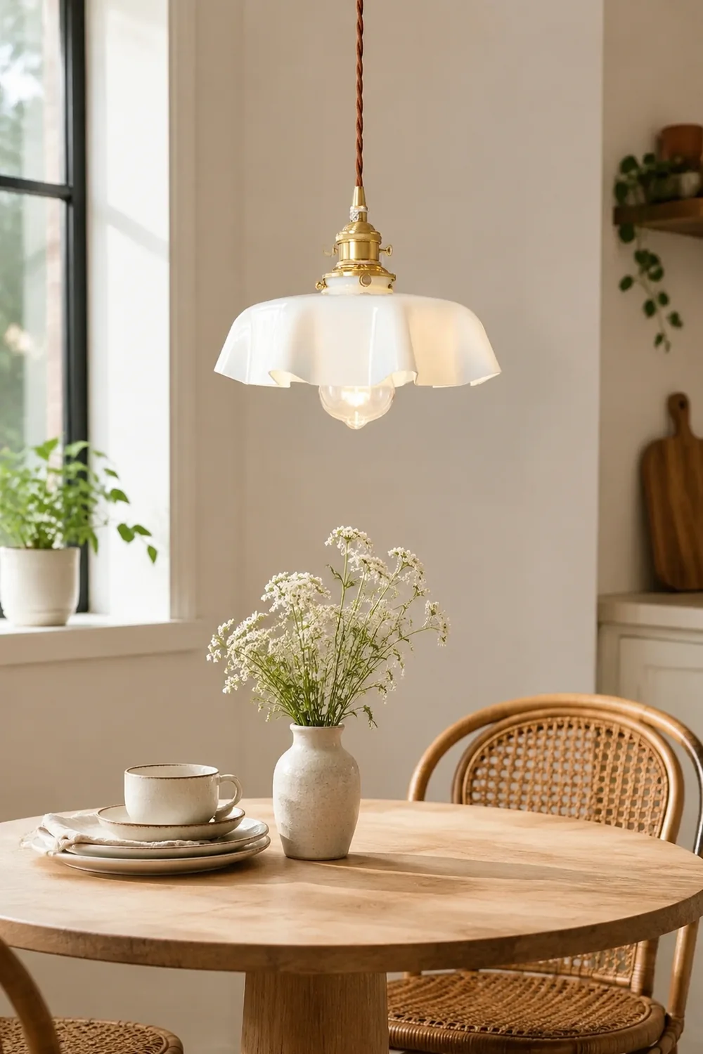 Modern Romantic Small Glass Ribbon Edge Pendant Light For Living Room - Lumpaz