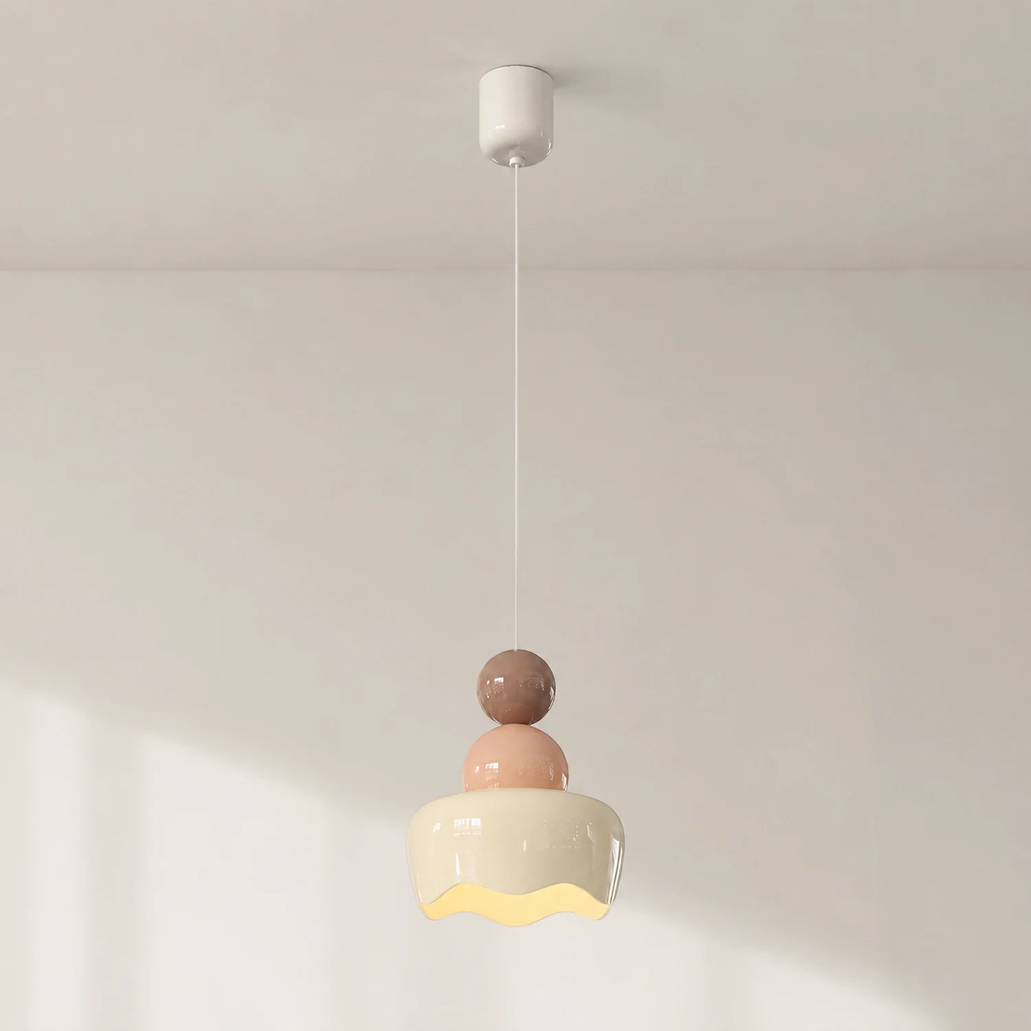Cream Sunny Bedroom Bedside Pendant Lamp - Lumpaz