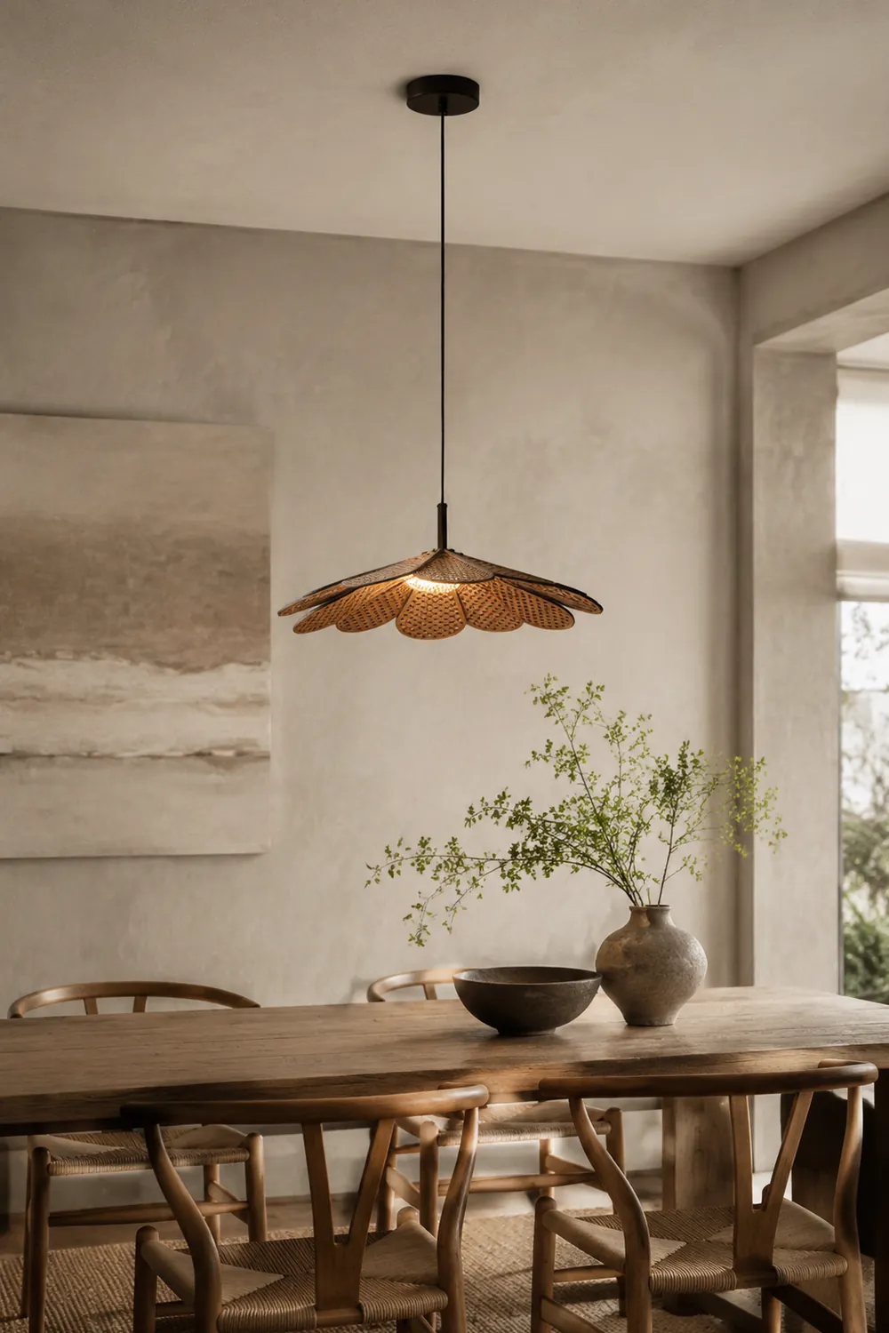 Hollyhock LED Rattan Leaves Pendant Light - Lumpaz