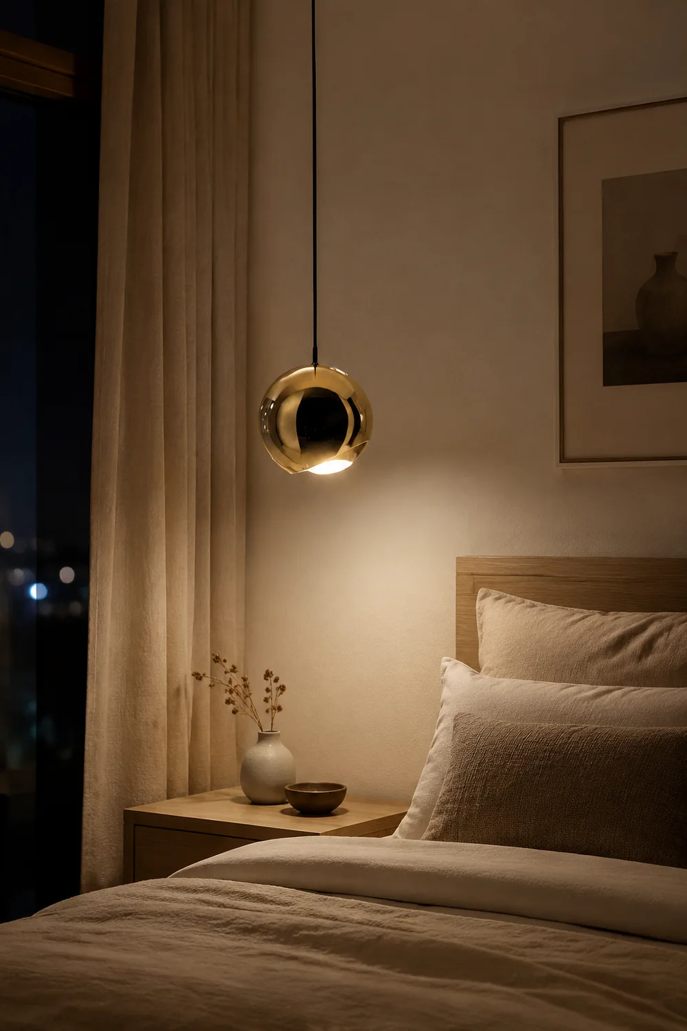 Mid-century Mirror Ball LED Pendant Light - Lumpaz