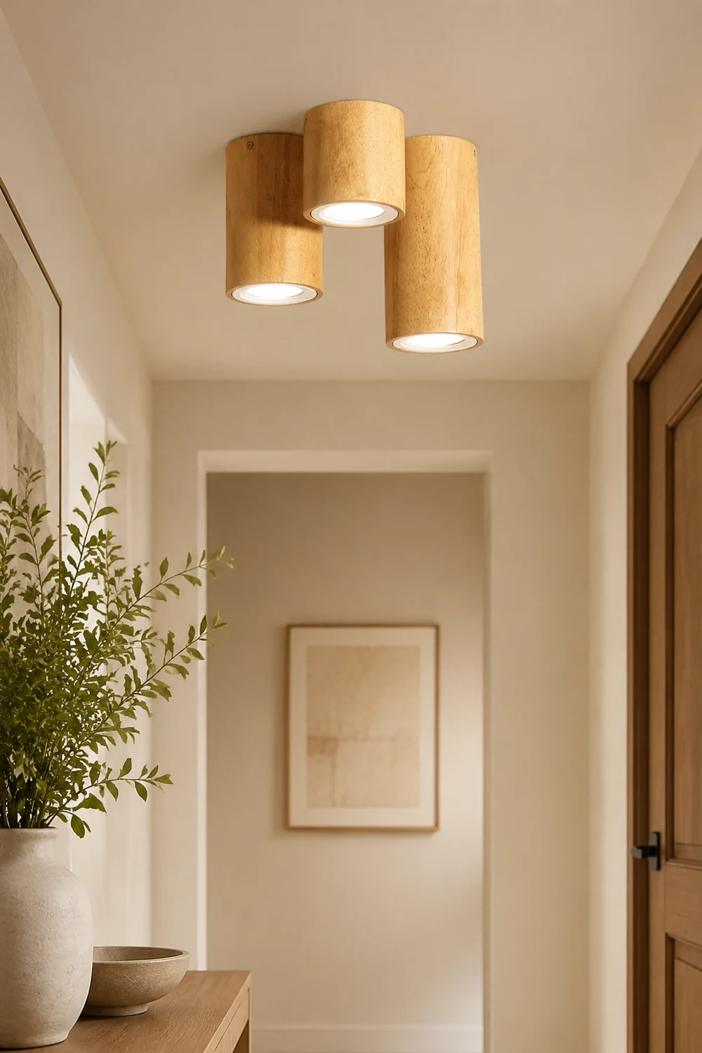 Ozawa Nordische Deckenleuchte Droplight aus Holz für Korridor, Balkon - Lumpaz