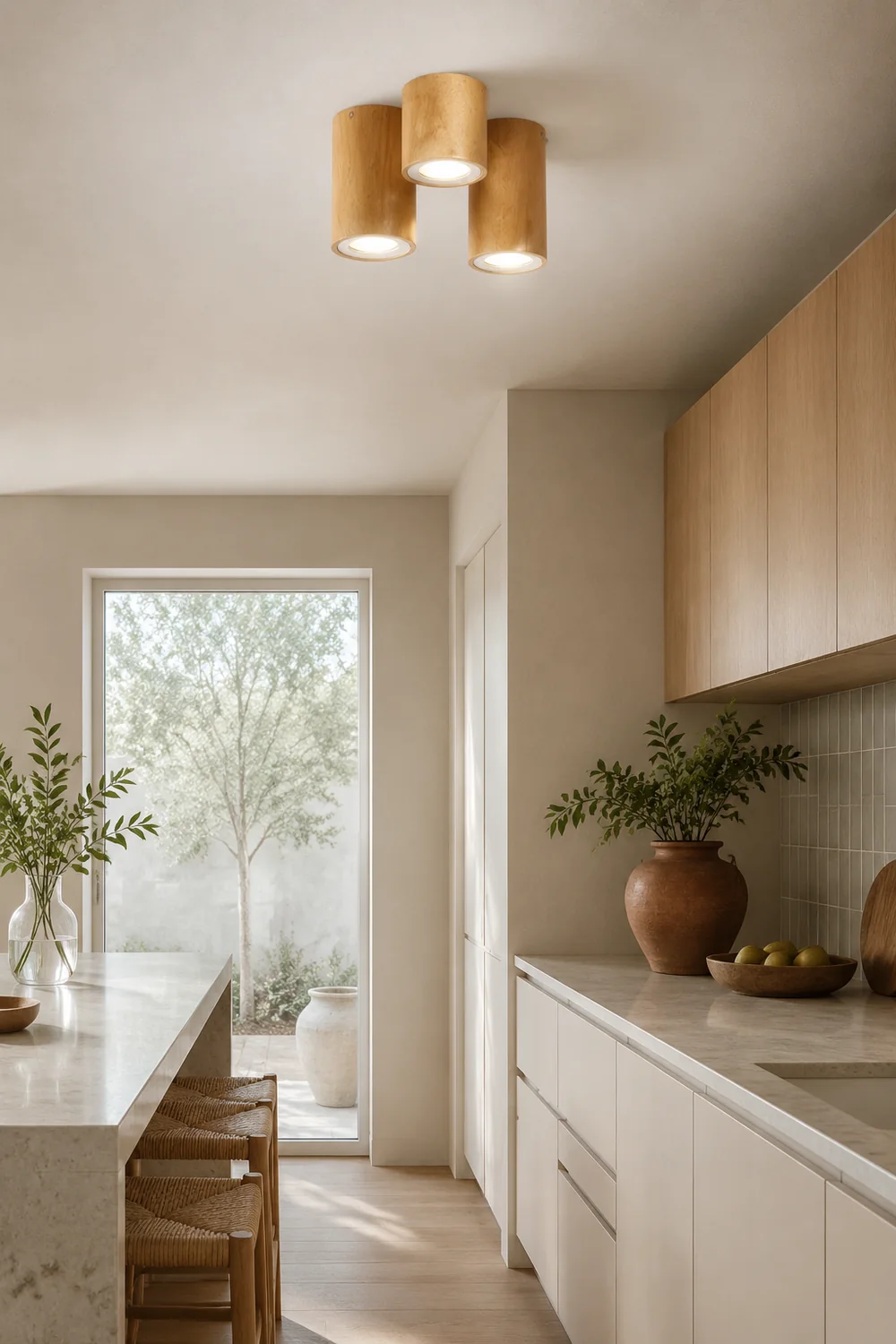 Ozawa Nordische Deckenleuchte Droplight aus Holz für Korridor, Balkon - Lumpaz
