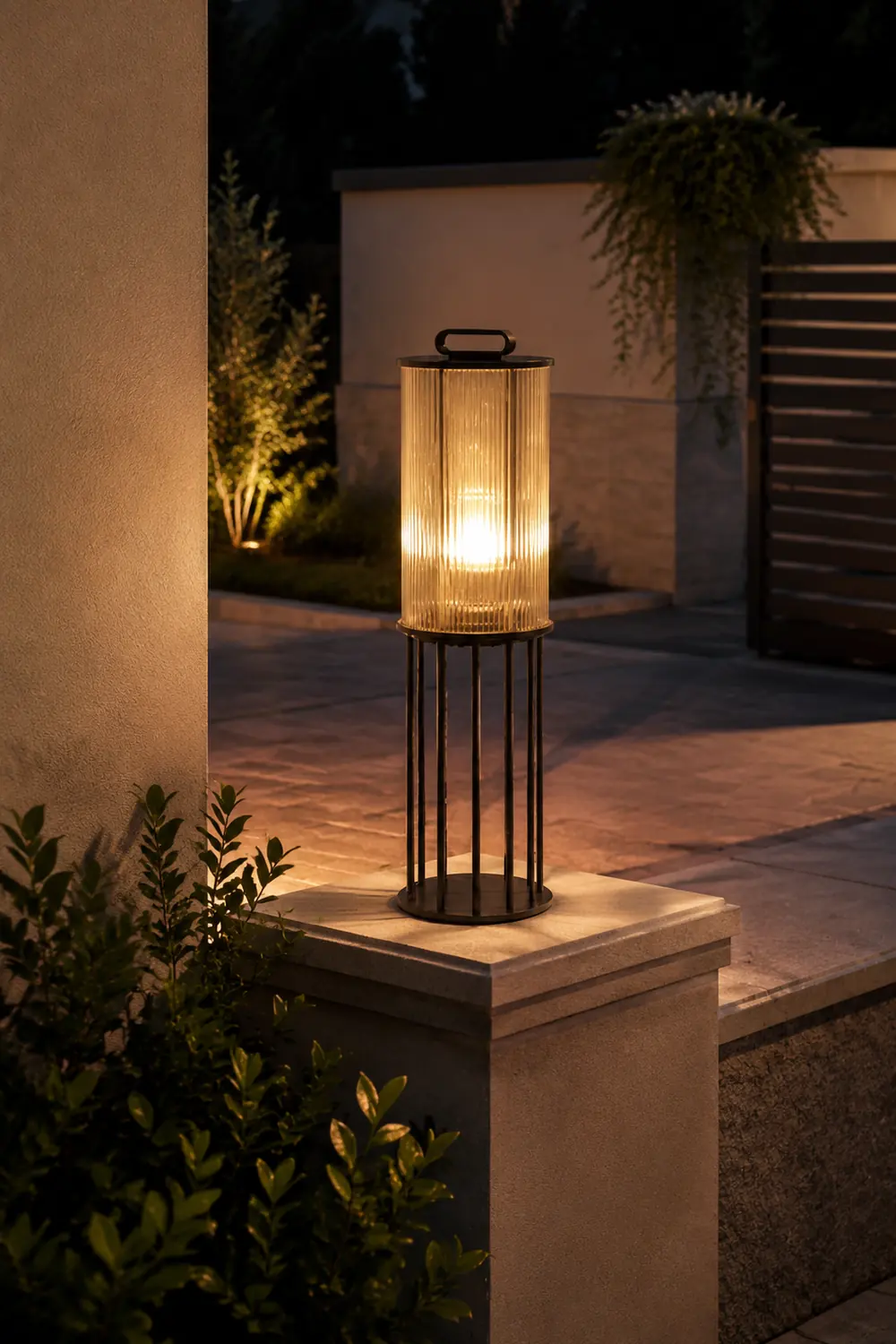 Orr Outdoor Solar Stehlampe, Metall&Glas, 33/60cm - Lumpaz