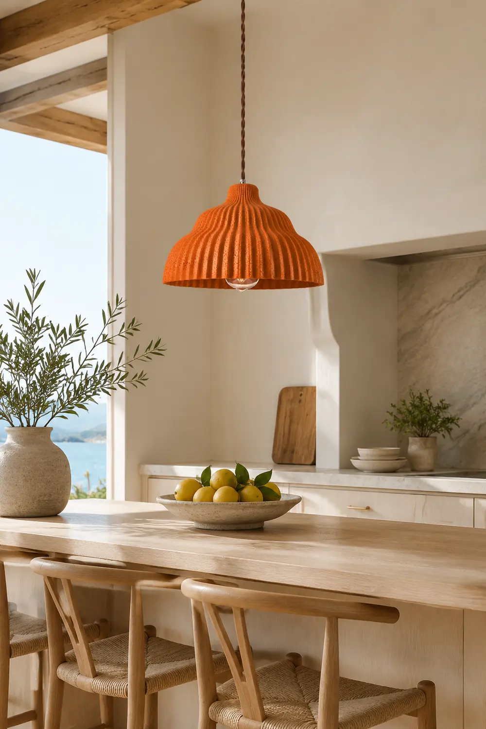 Wabi Sabi Art Resin Hanging Lamp for Dining Room - Lumpaz